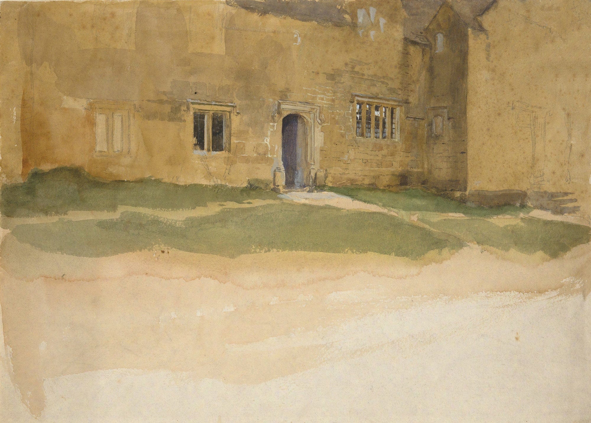 Study Of An English Medieval House by Edwin Austin Abbey - Image 2