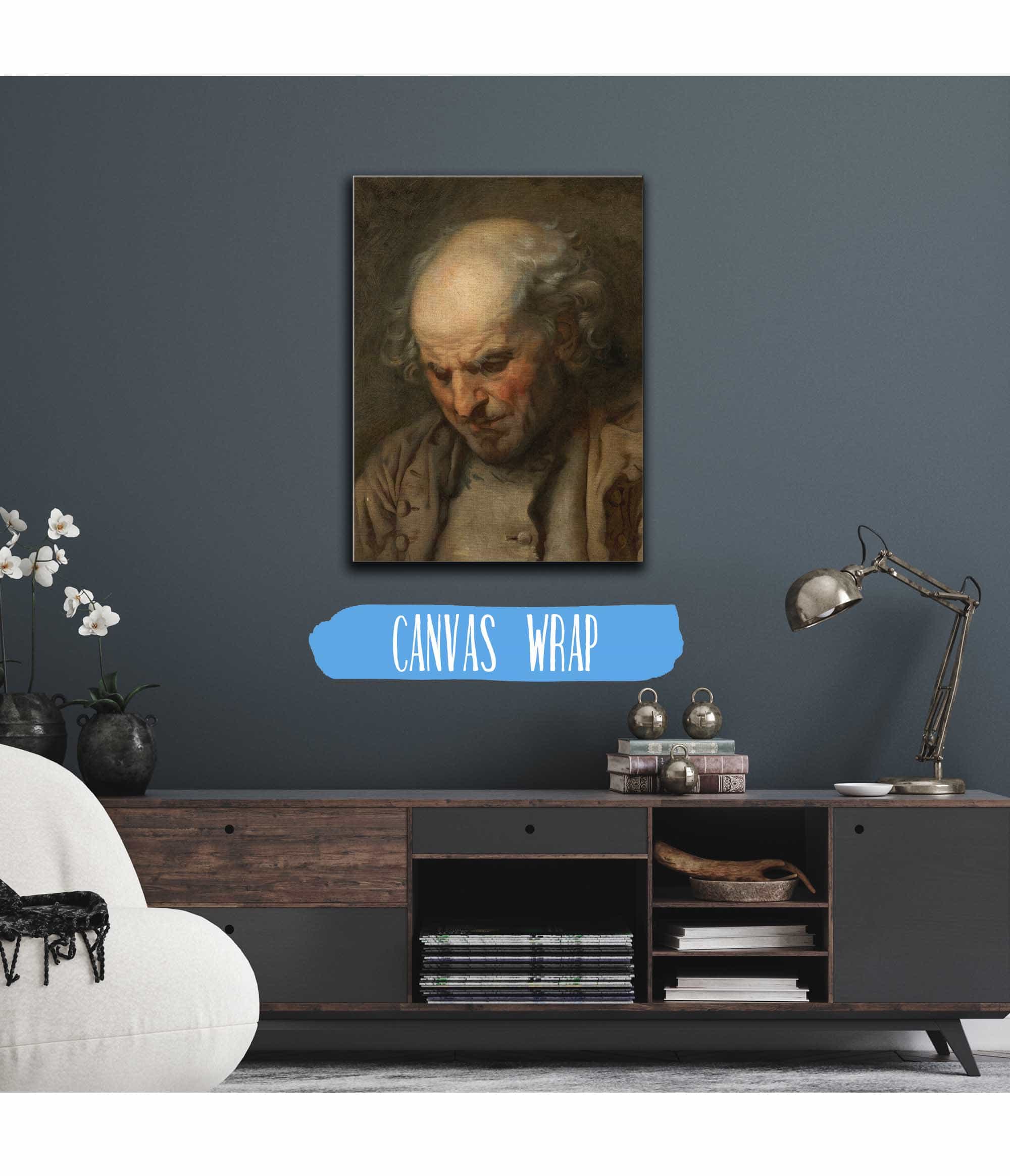 Study Of An Old Man Head And Shoulders by Jean Baptiste Greuze - Image 3