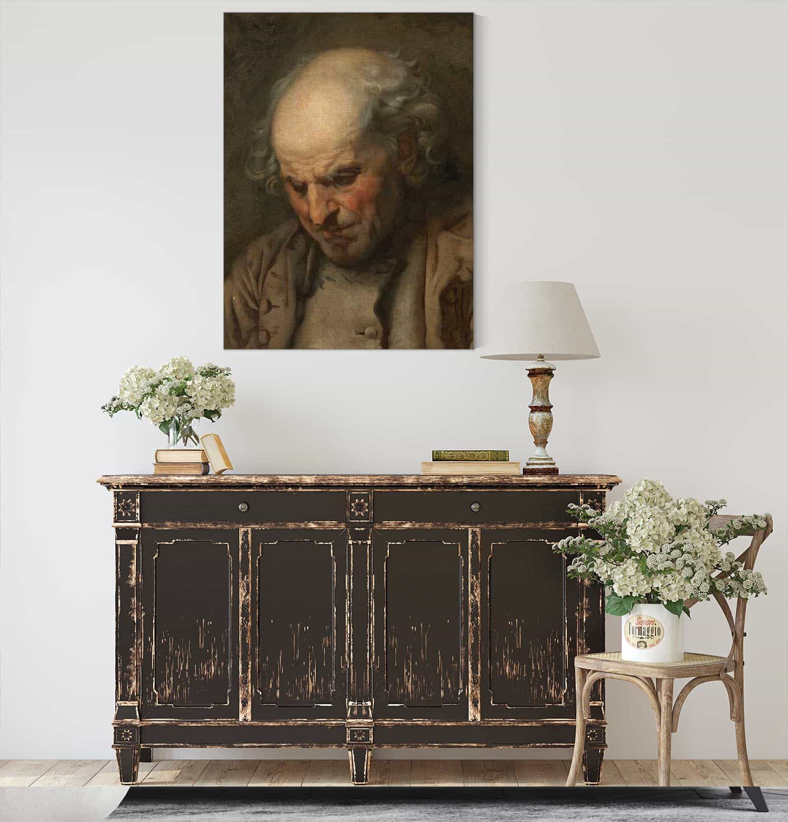 Study Of An Old Man Head And Shoulders by Jean Baptiste Greuze - Image 4