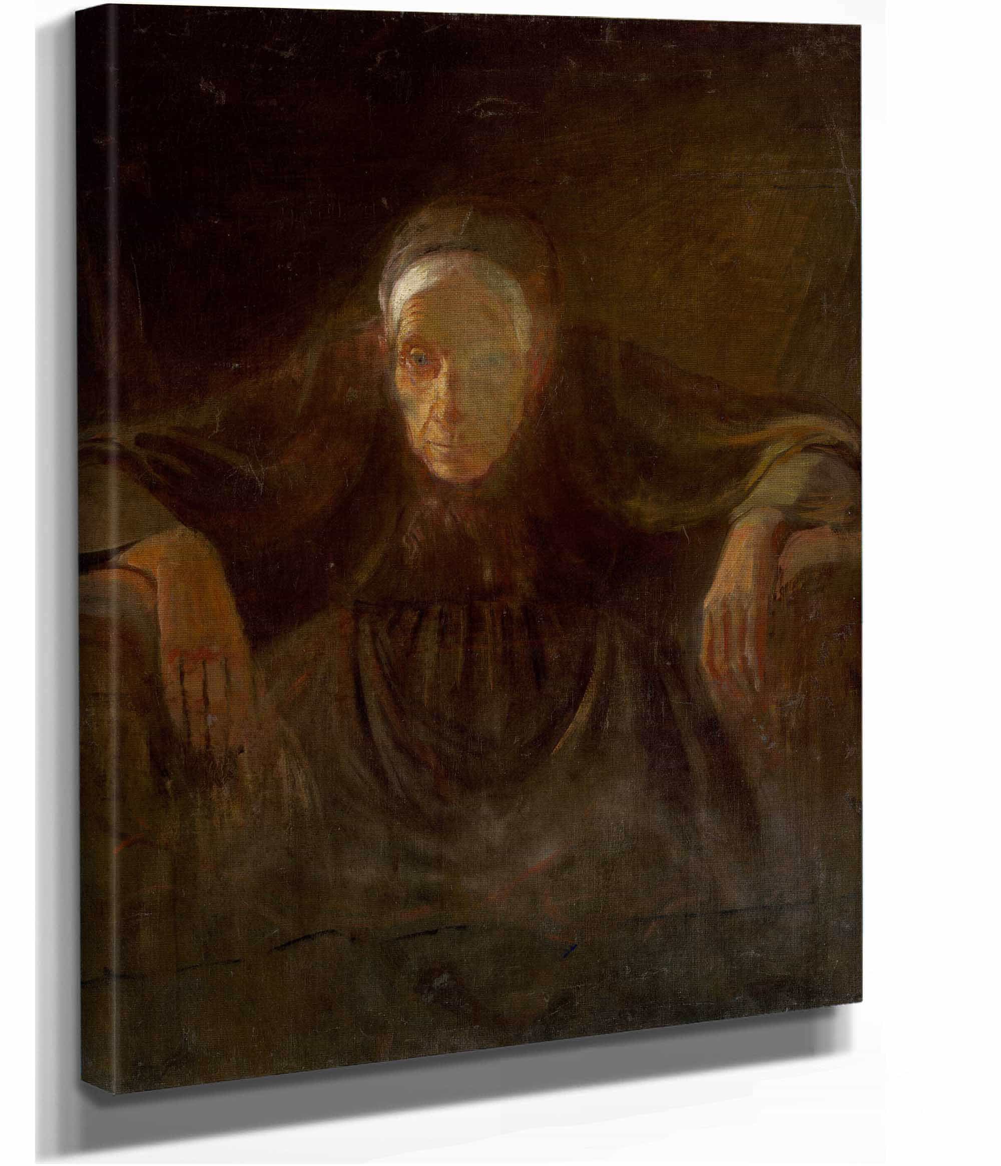 Study Of An Old Woman by Ladislav Mednyanszky - Image 2