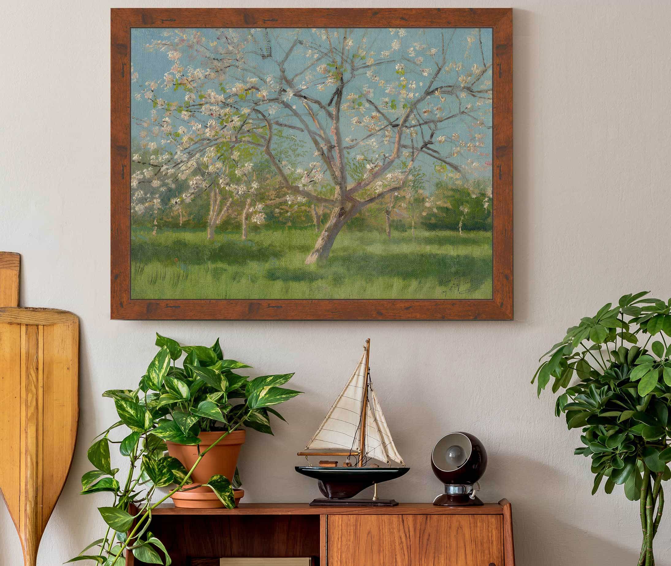 Study Of Blooming Trees In An Orchard by Ladislav Mednyanszky - Image 2