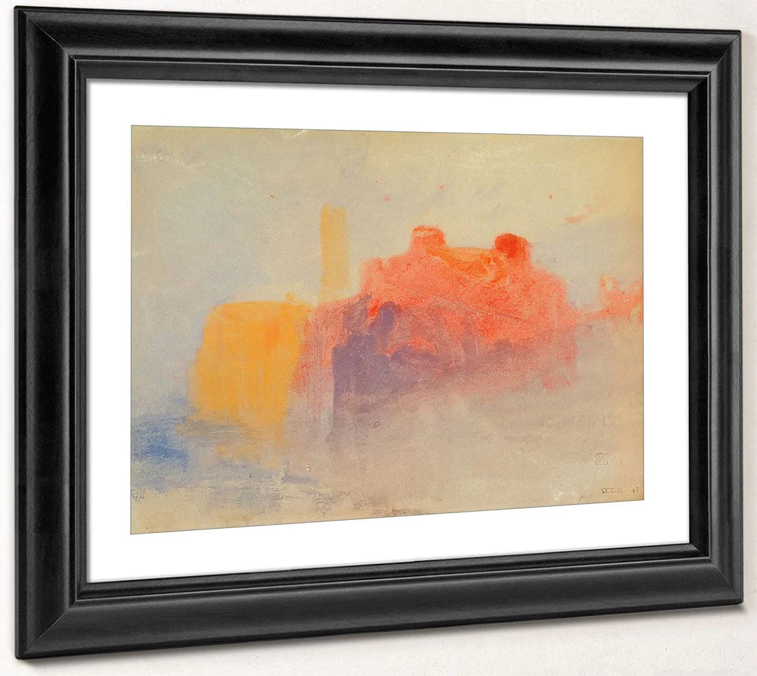 Study Of Buildings Above A Lake Or River C By Jwm Turner - Image 4