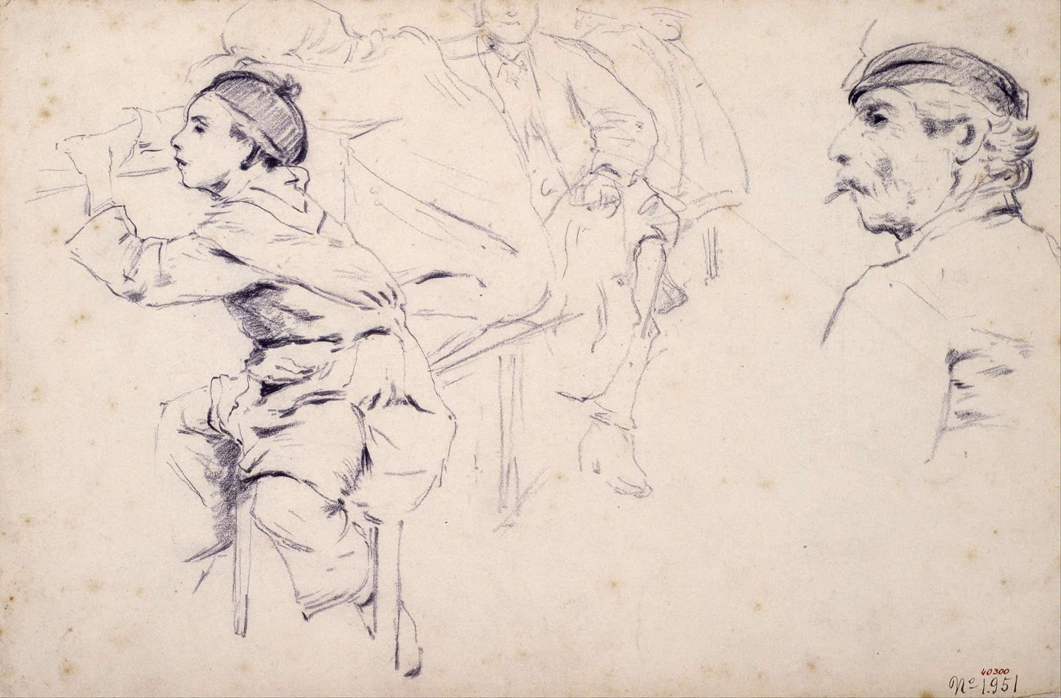 Study Of Children And Figures Of Men by Santiago Rusinol - Image 2