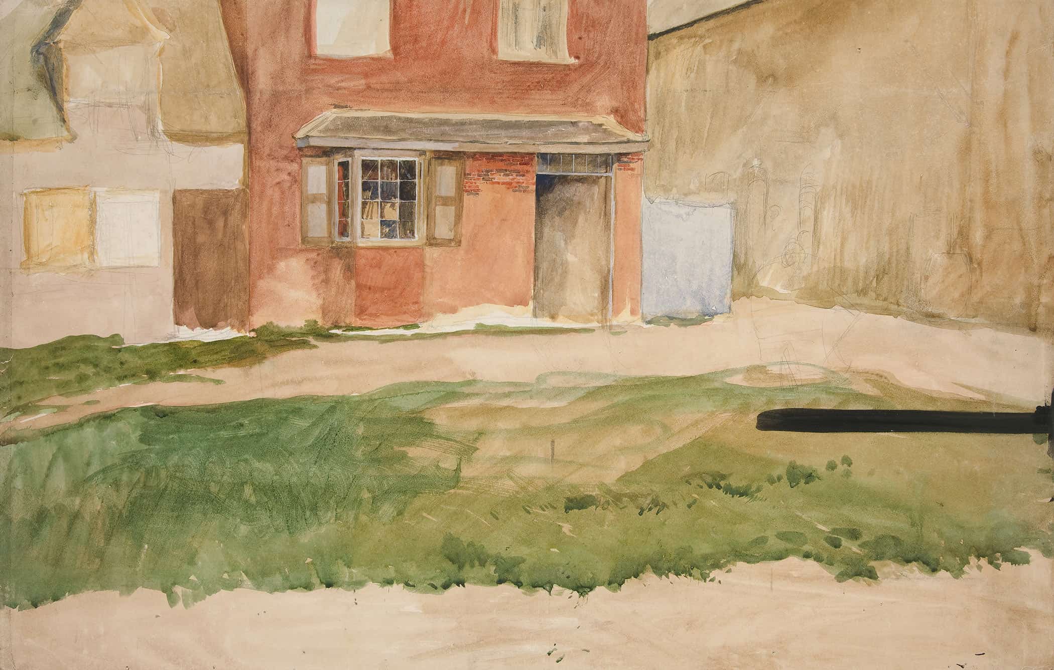 Study Of Exterior Of A Red Brick Building by Edwin Austin Abbey - Image 2