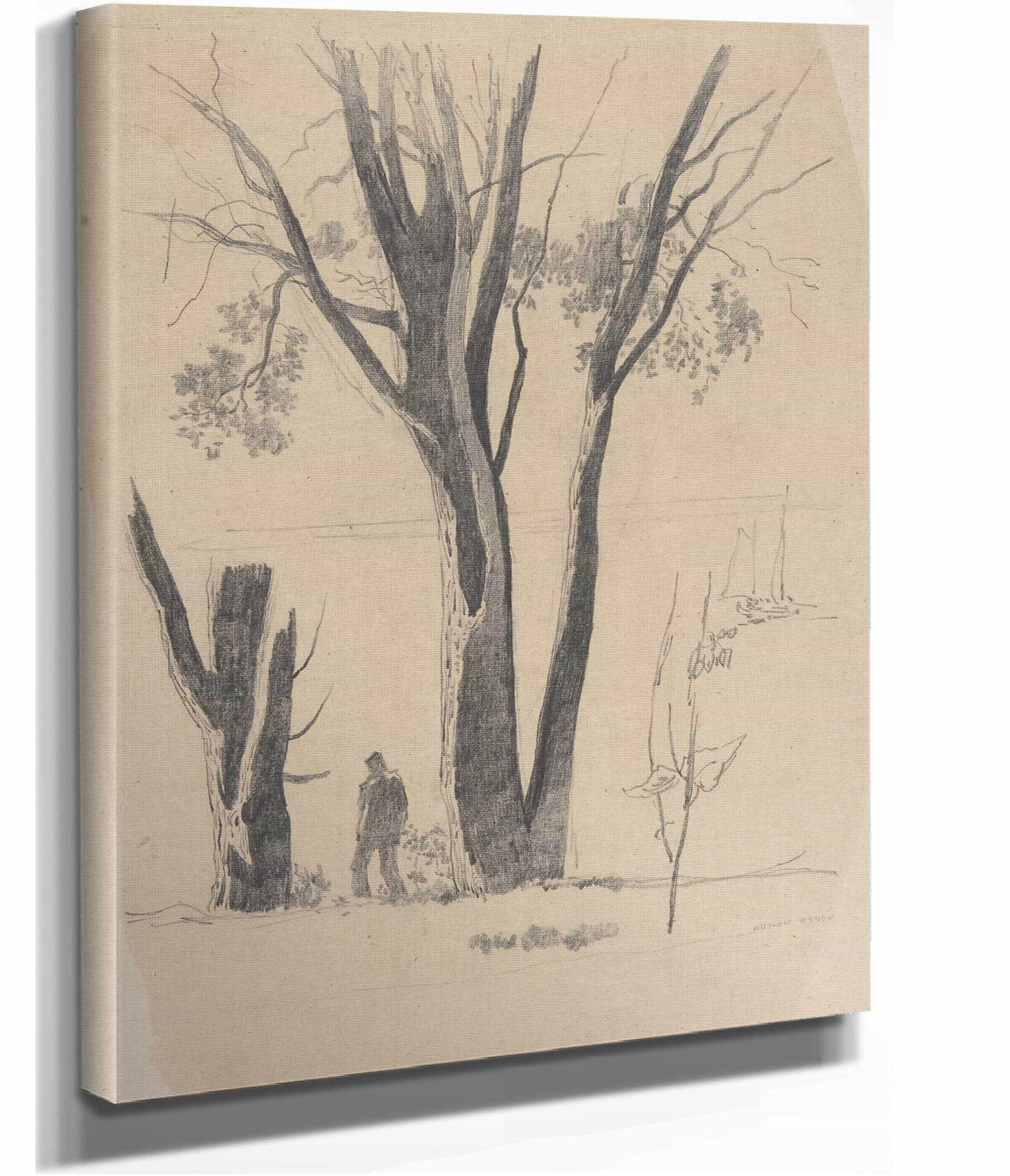 Study Of Man Between Trees   by Odilon Redon - Image 2