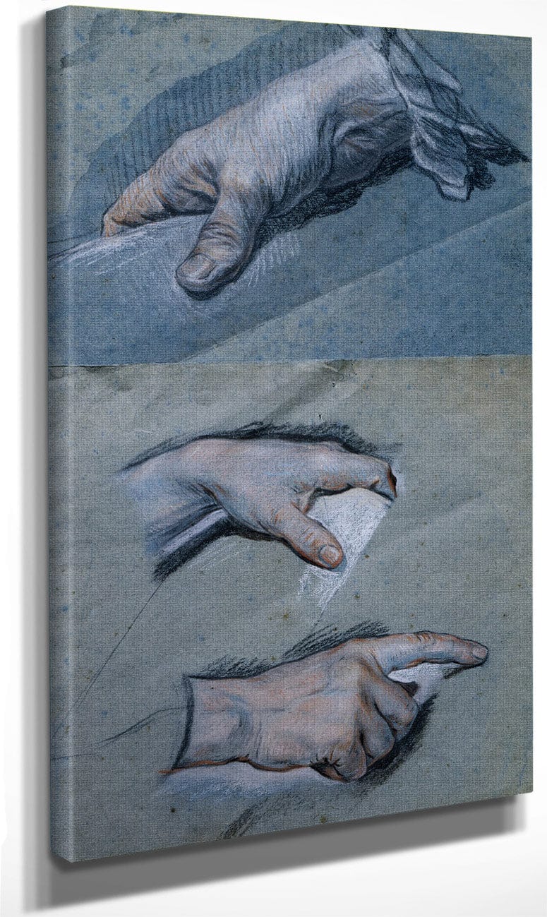 Study Of The Hands Of A Man By Maurice Quentin De La Tour