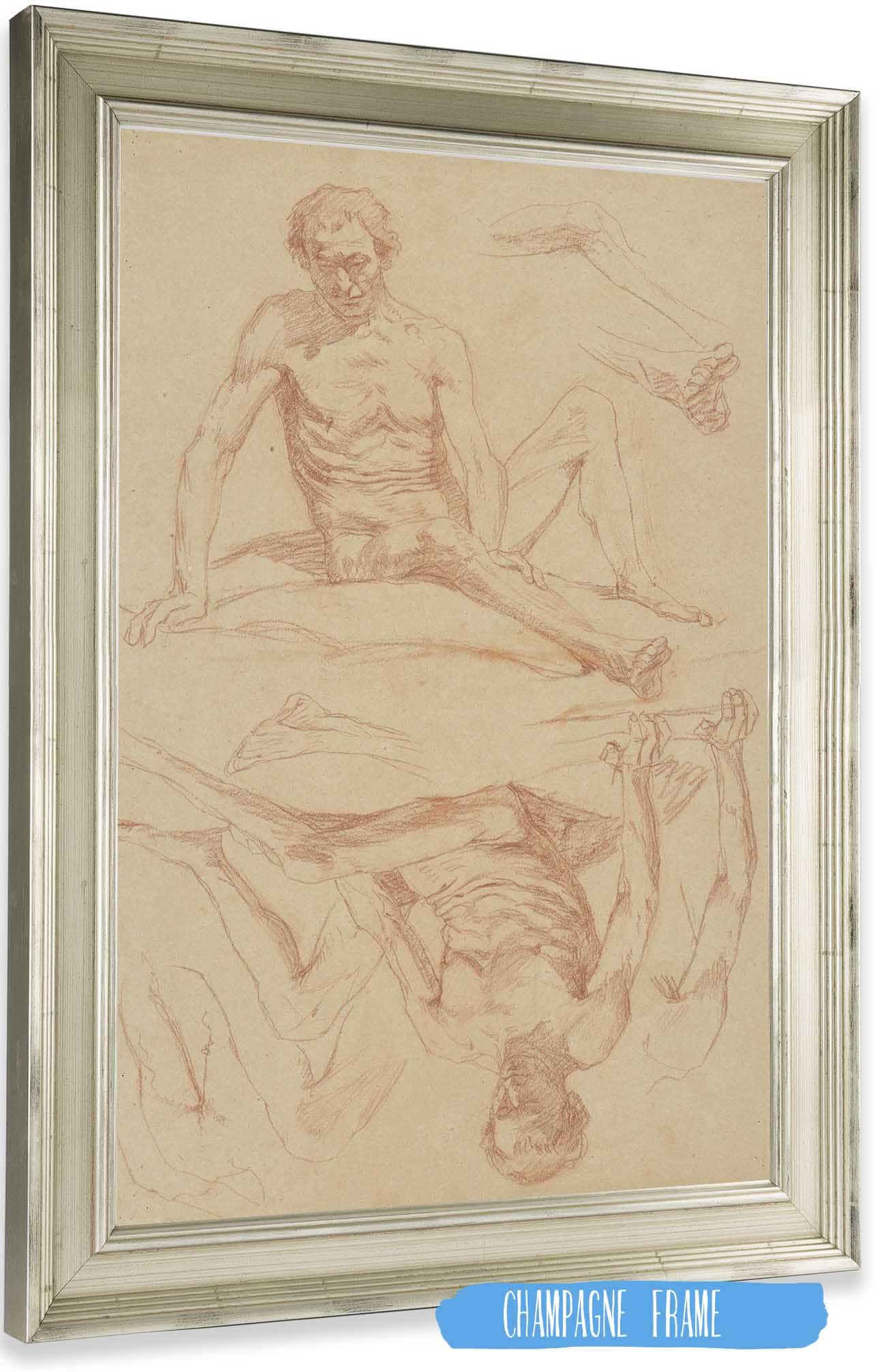 Study Of The Male Nude by Jozef Hanula