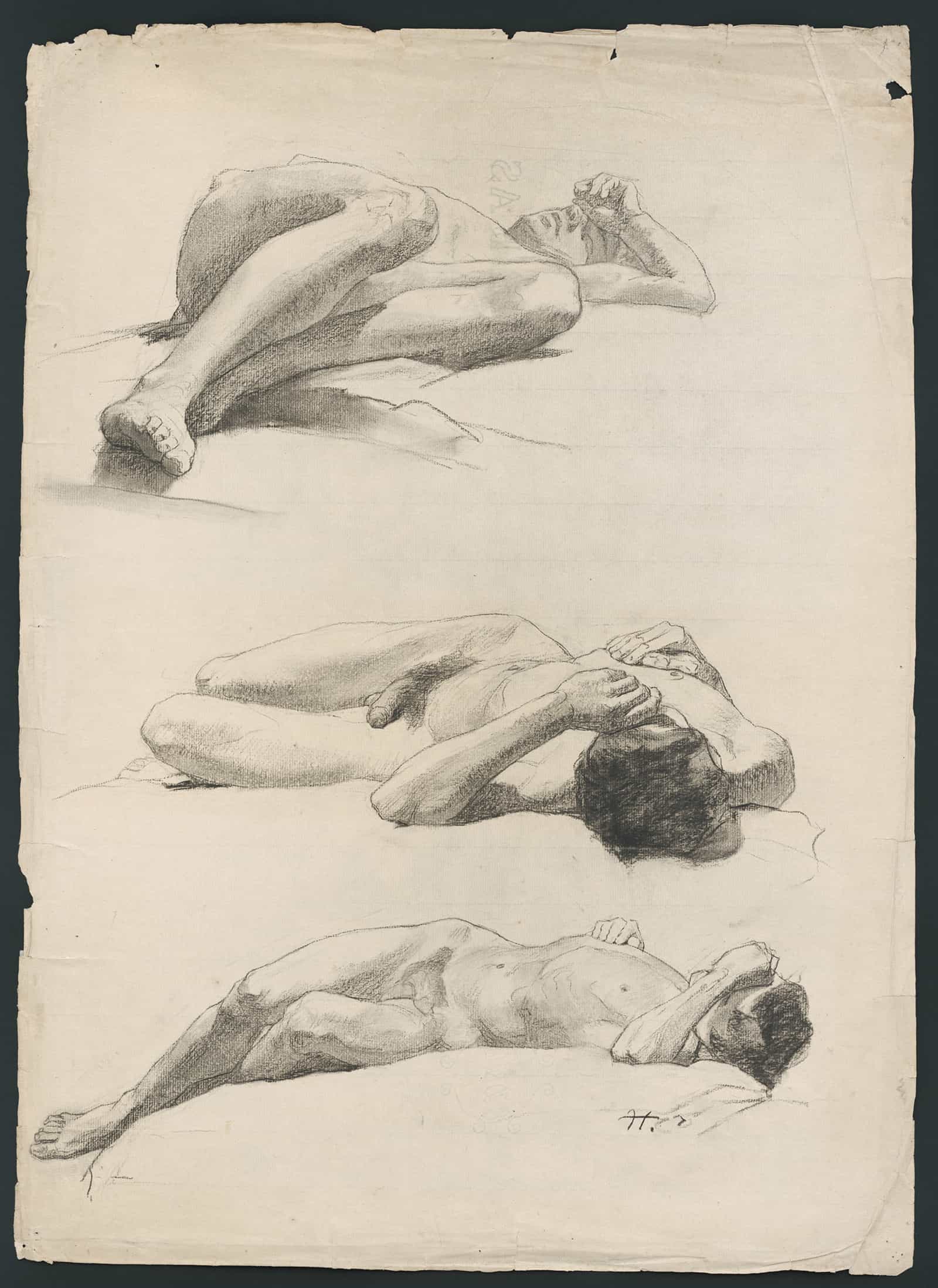 Study Of The Male Nude by Jozef Hanula - Image 3