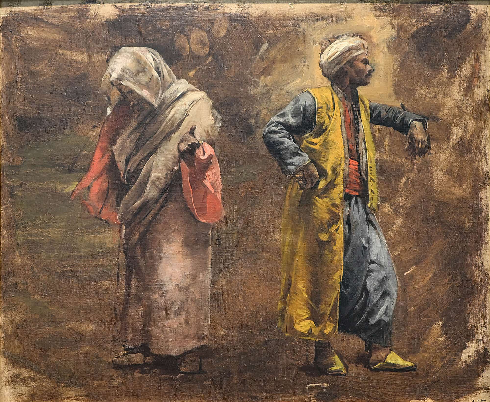 Study Of Two Figures by Edwin Lord Weeks - Image 2