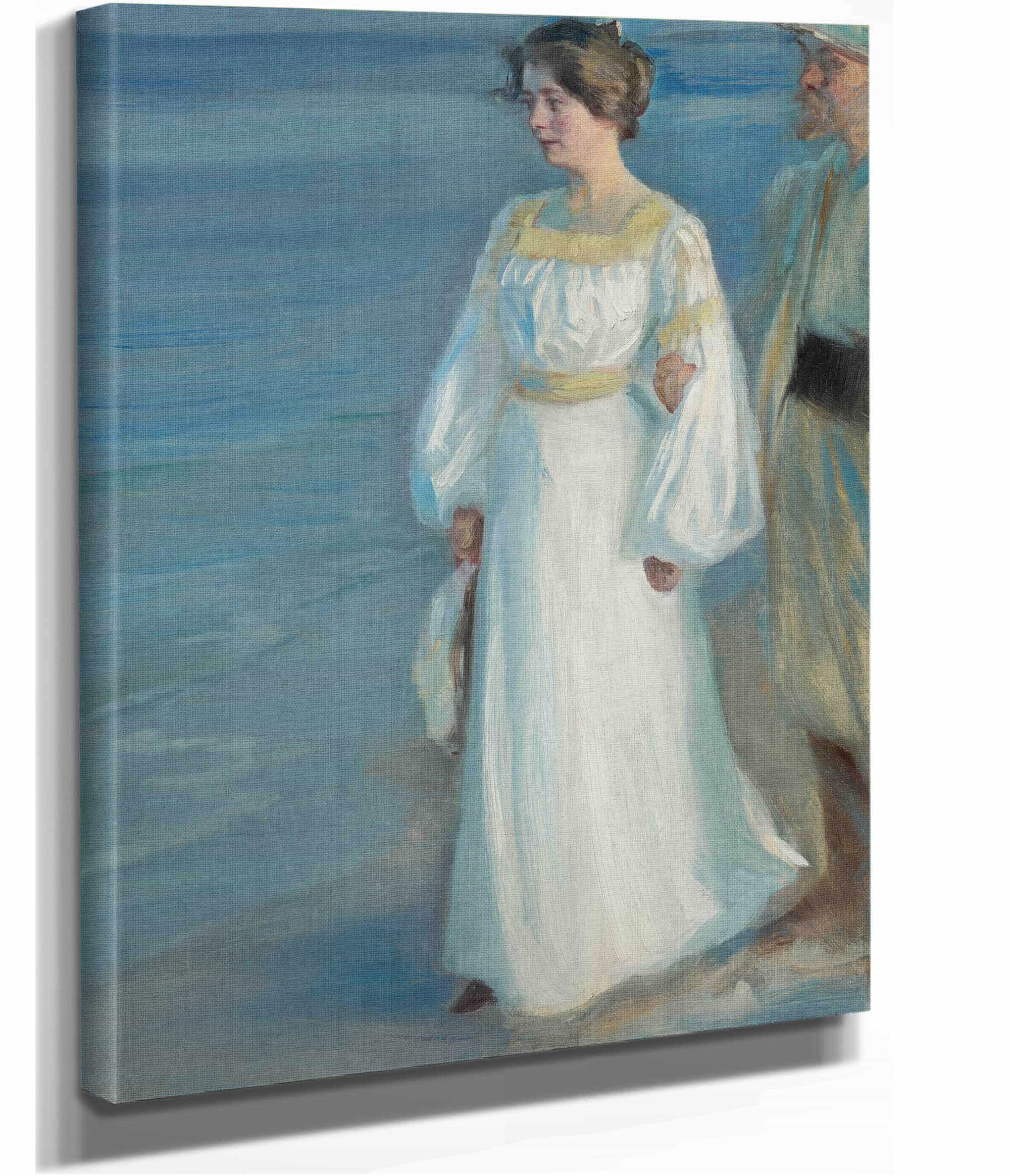 Summer Evening On Skagen Beach Portrait Of The Artists Wife by Peder Severin Kroyer - Image 2