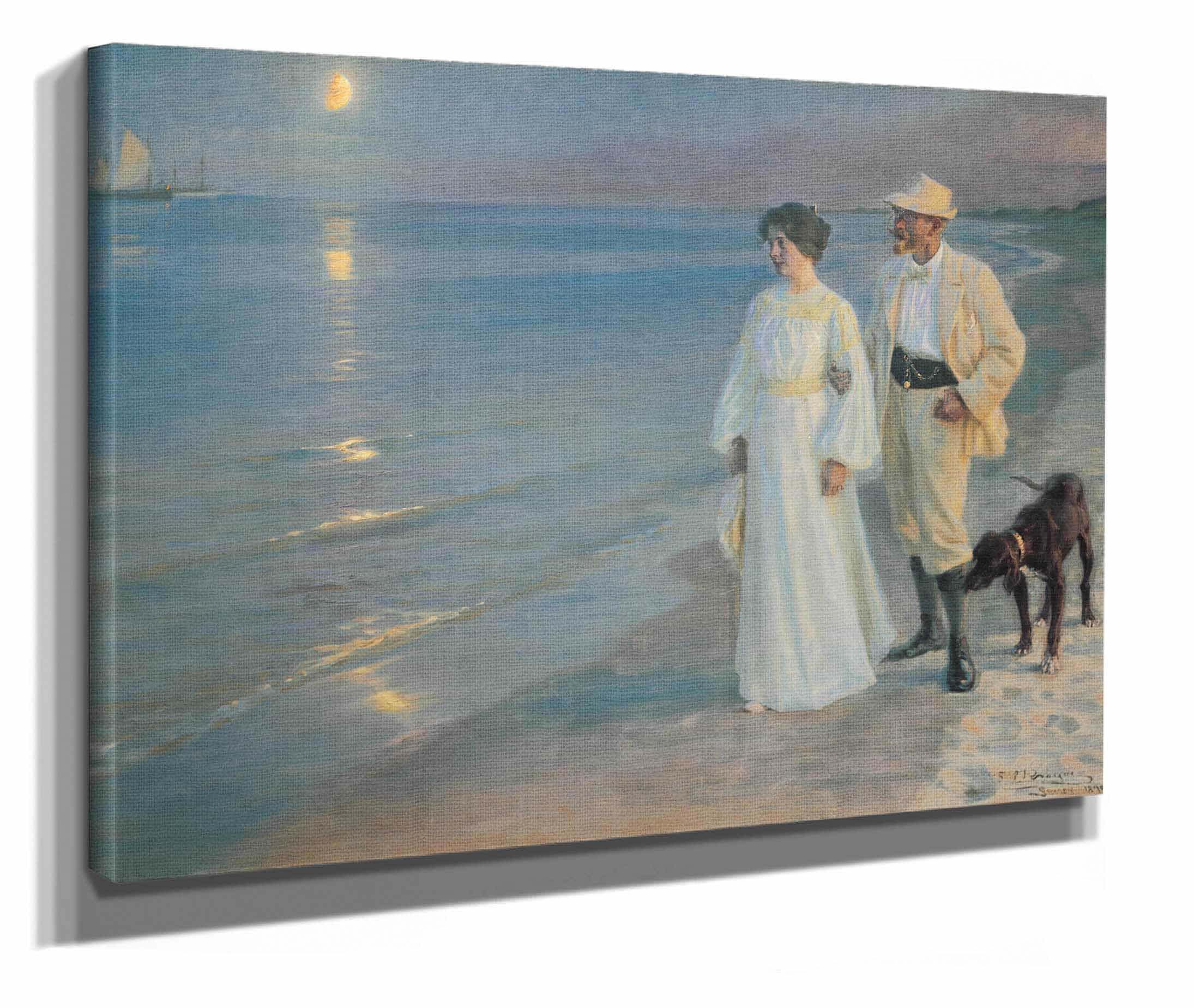 Summer Evening On The Beach At Skagen The Painter And His Wife by Peder Severin Kroyer - Image 2
