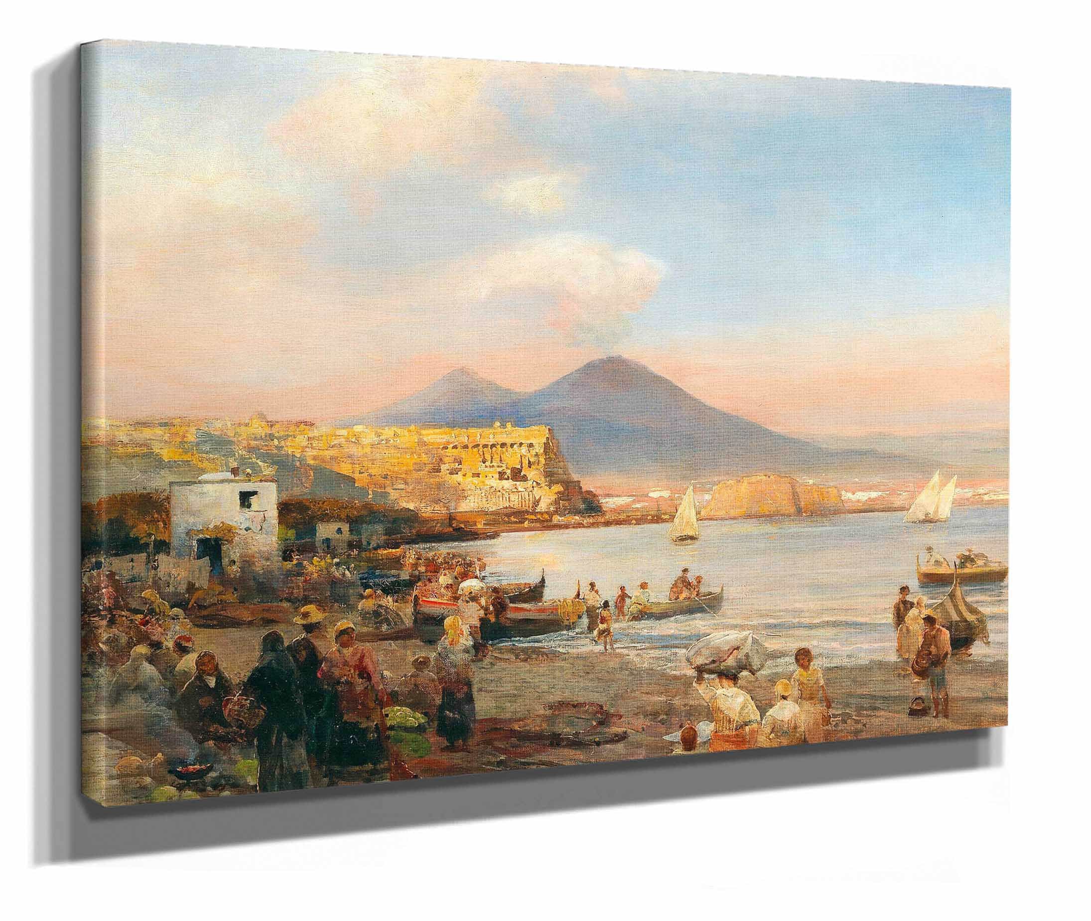 Sunset In The Bay Of Naples by Oswald Achenbach - Image 2