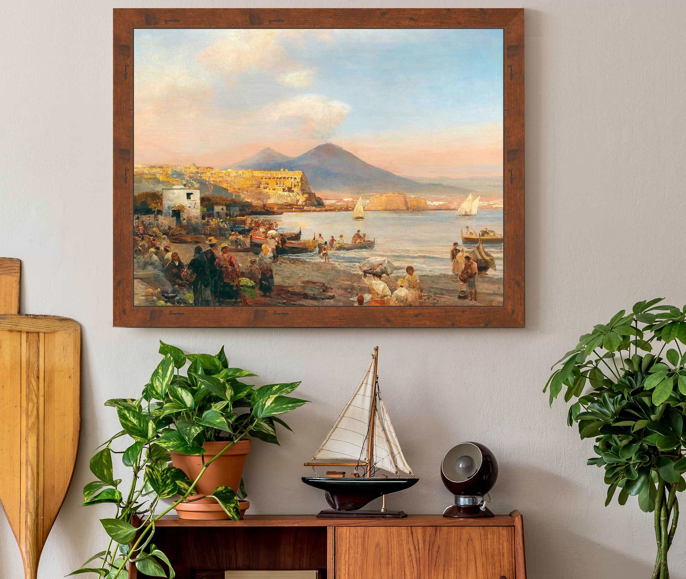 Sunset In The Bay Of Naples by Oswald Achenbach - Image 3