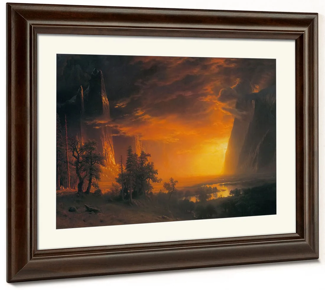 Sunset By In By The By Yosemite By Valley By Albert By Bierstadt - Image 3