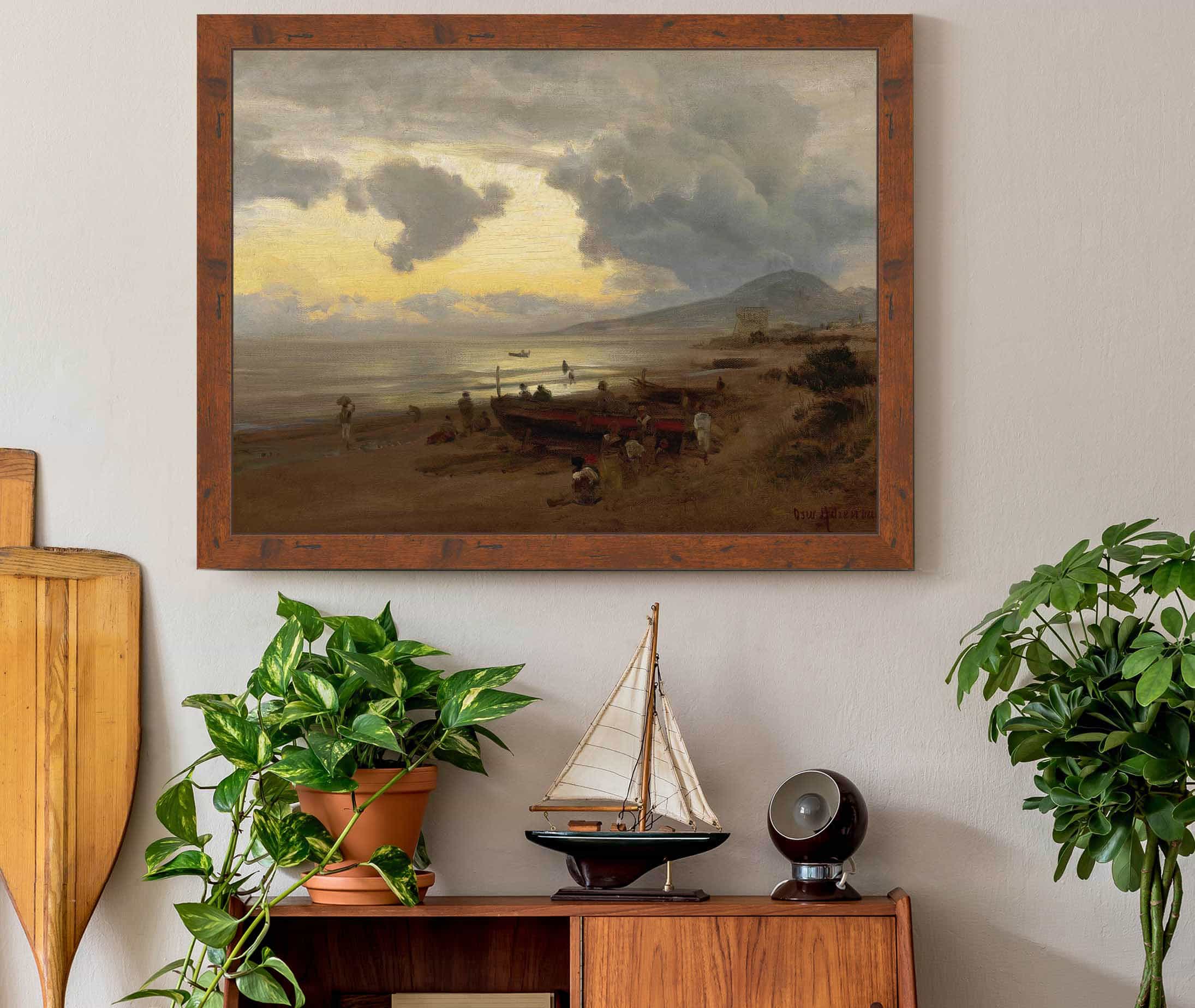 Sunset On The Shore by Oswald Achenbach - Image 3
