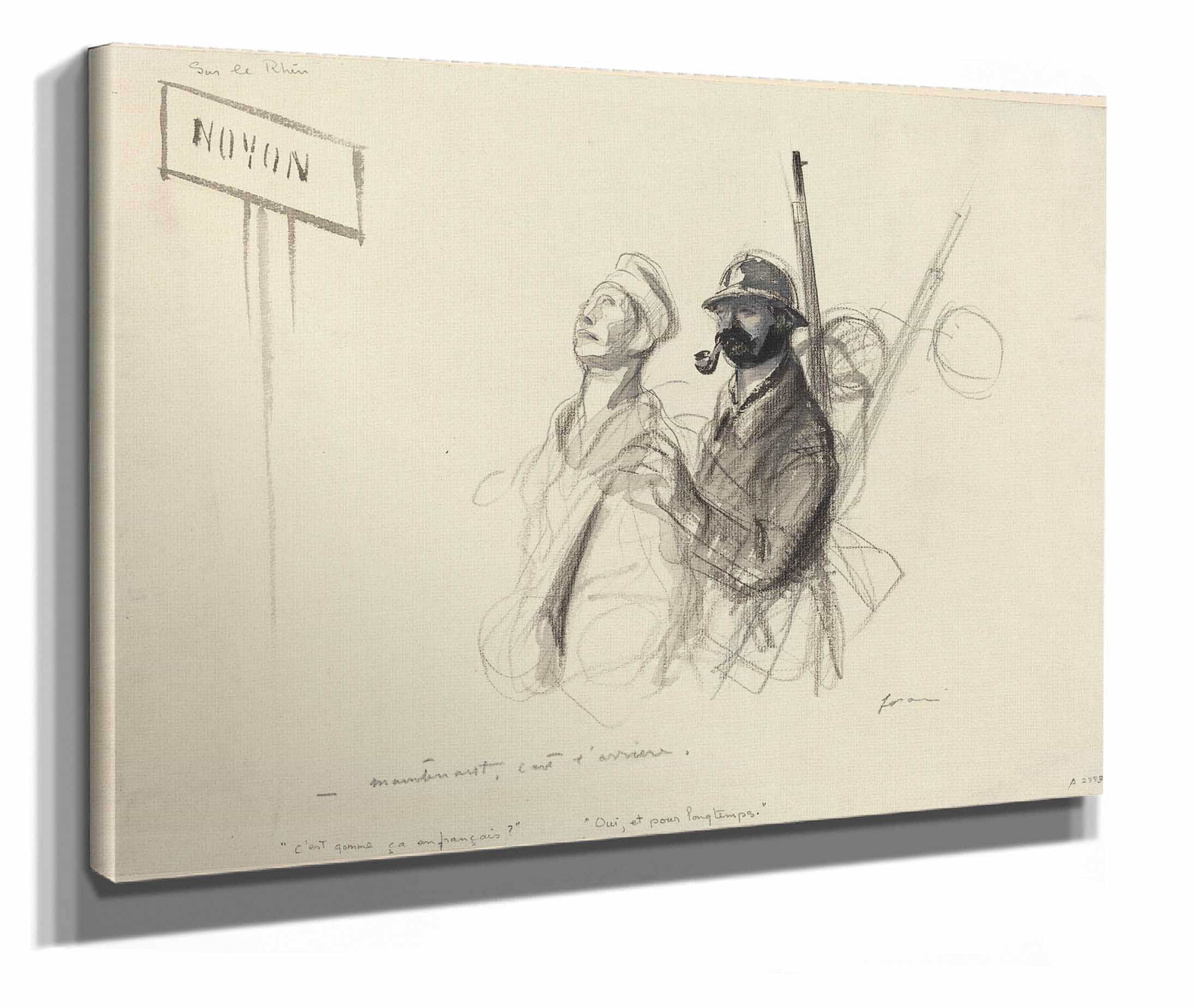 Sur Le Rhin Maintenant Cest Larriere Probably by Jean Louis Forain - Image 2