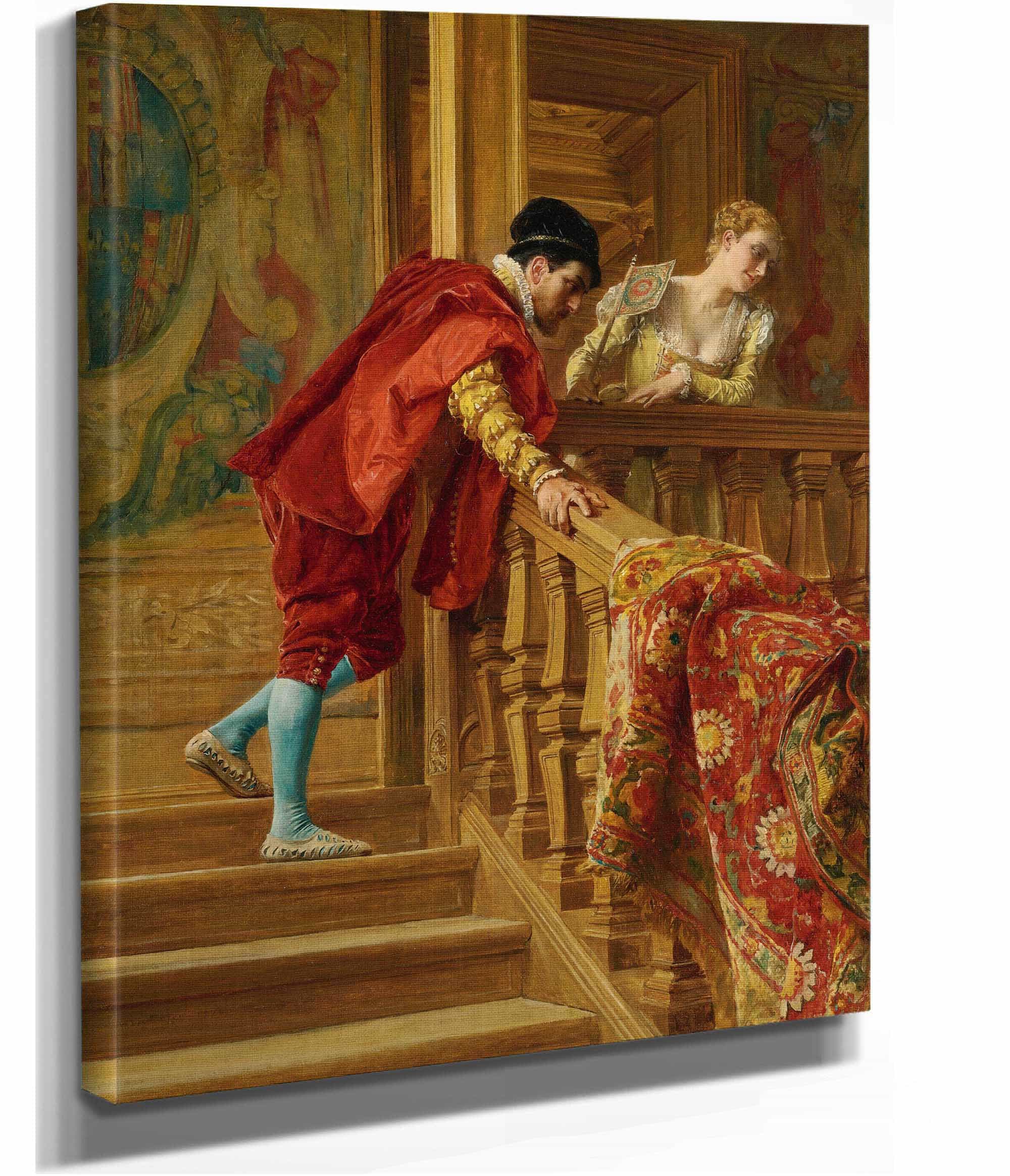 Sur Lescalier The Venetians by Ernest Meissonier - Image 2
