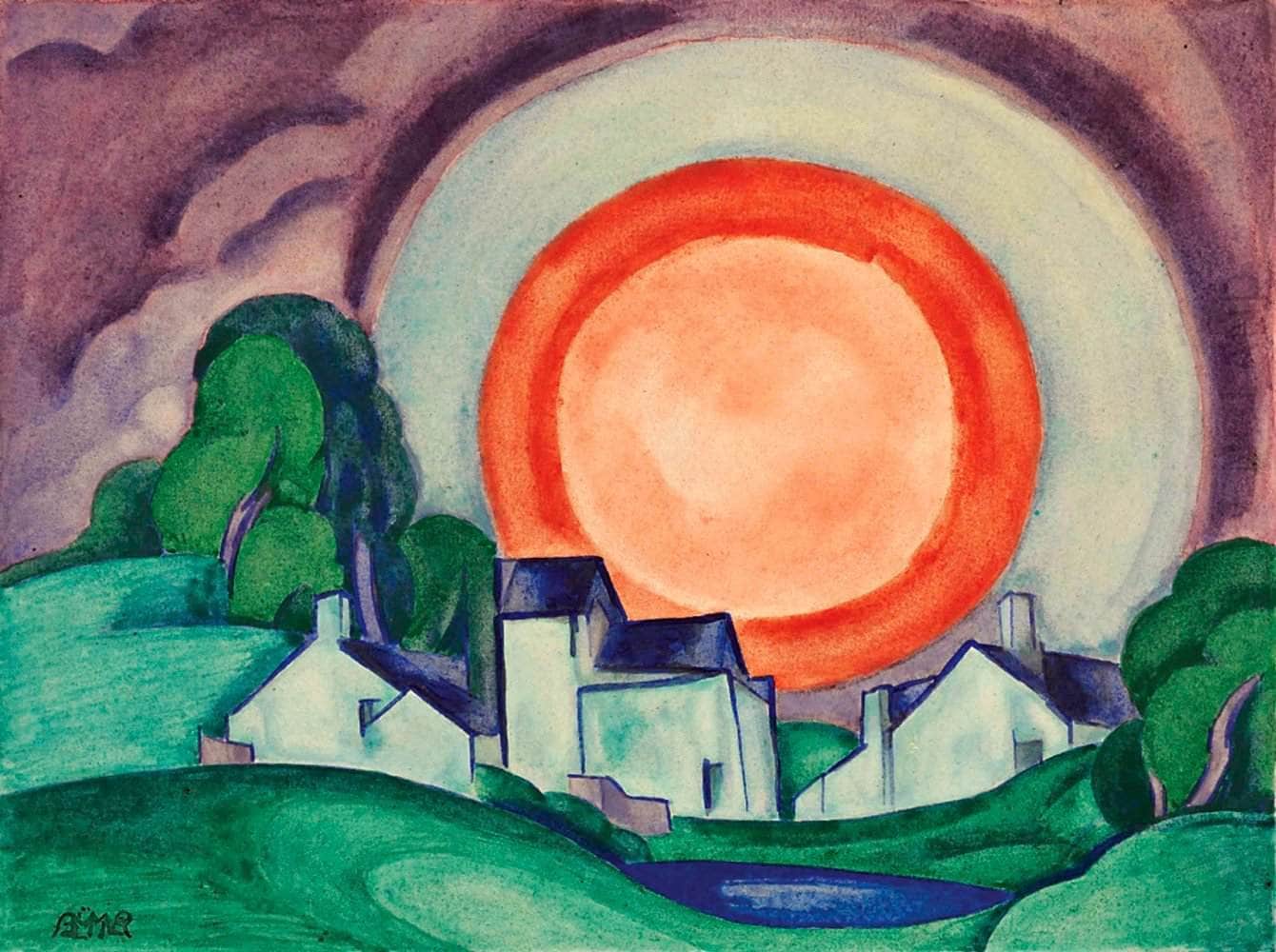 Surprise May Moon Painting Oscar Bluemner Canvas Art - Image 5