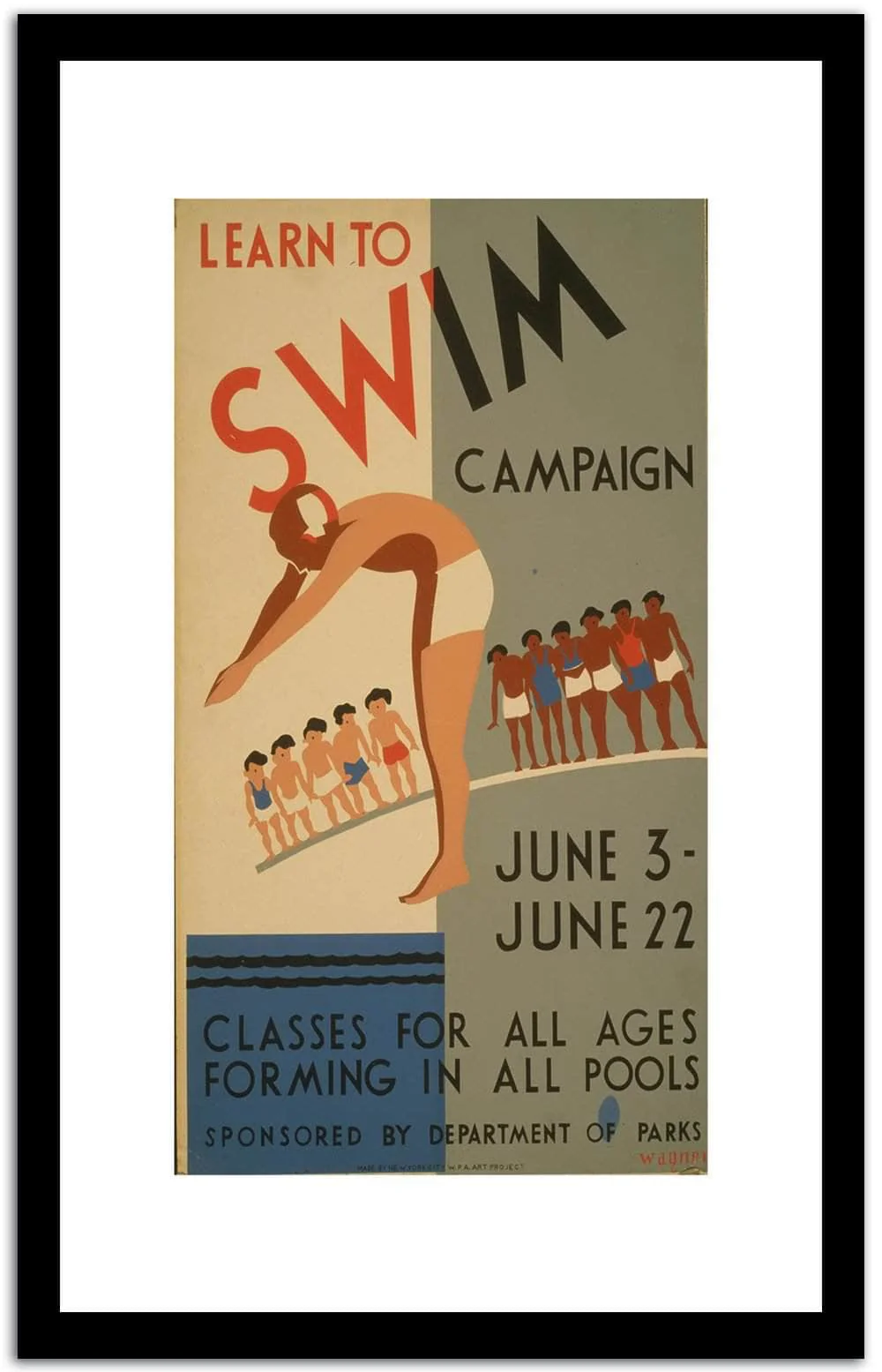 Swim Vintage Poster