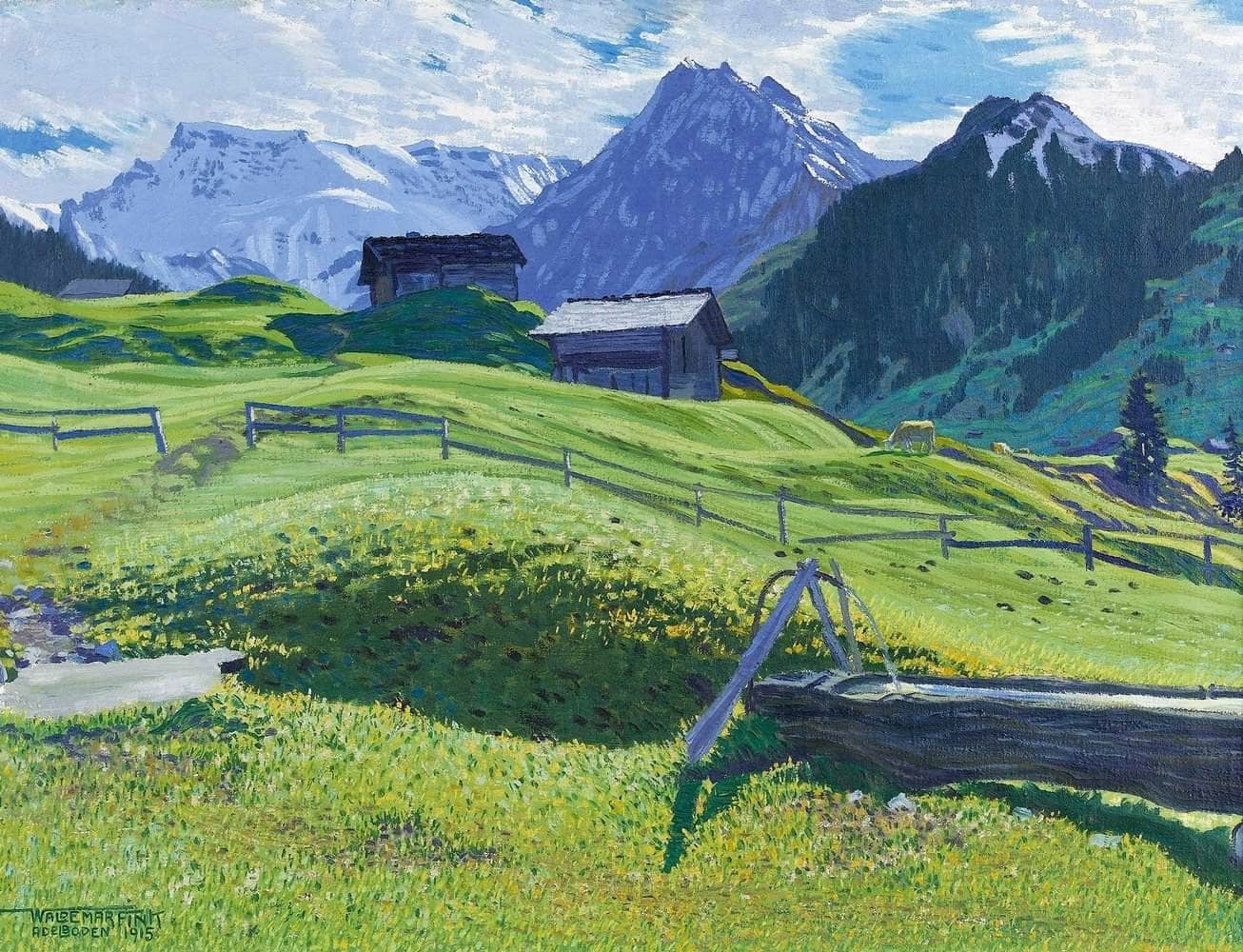 Swiss Alps Herbststimmung Painting Waldemar Fink Canvas Art - Image 5