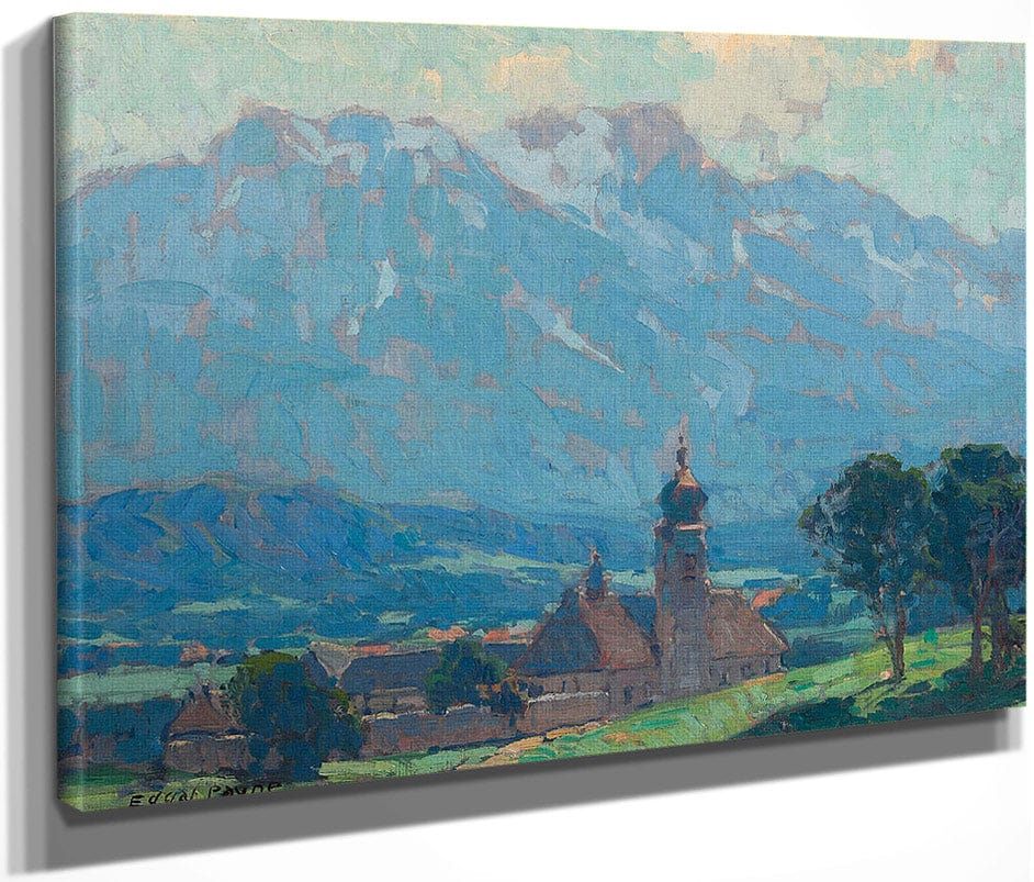 Swiss Village Scene By Edgar Payne