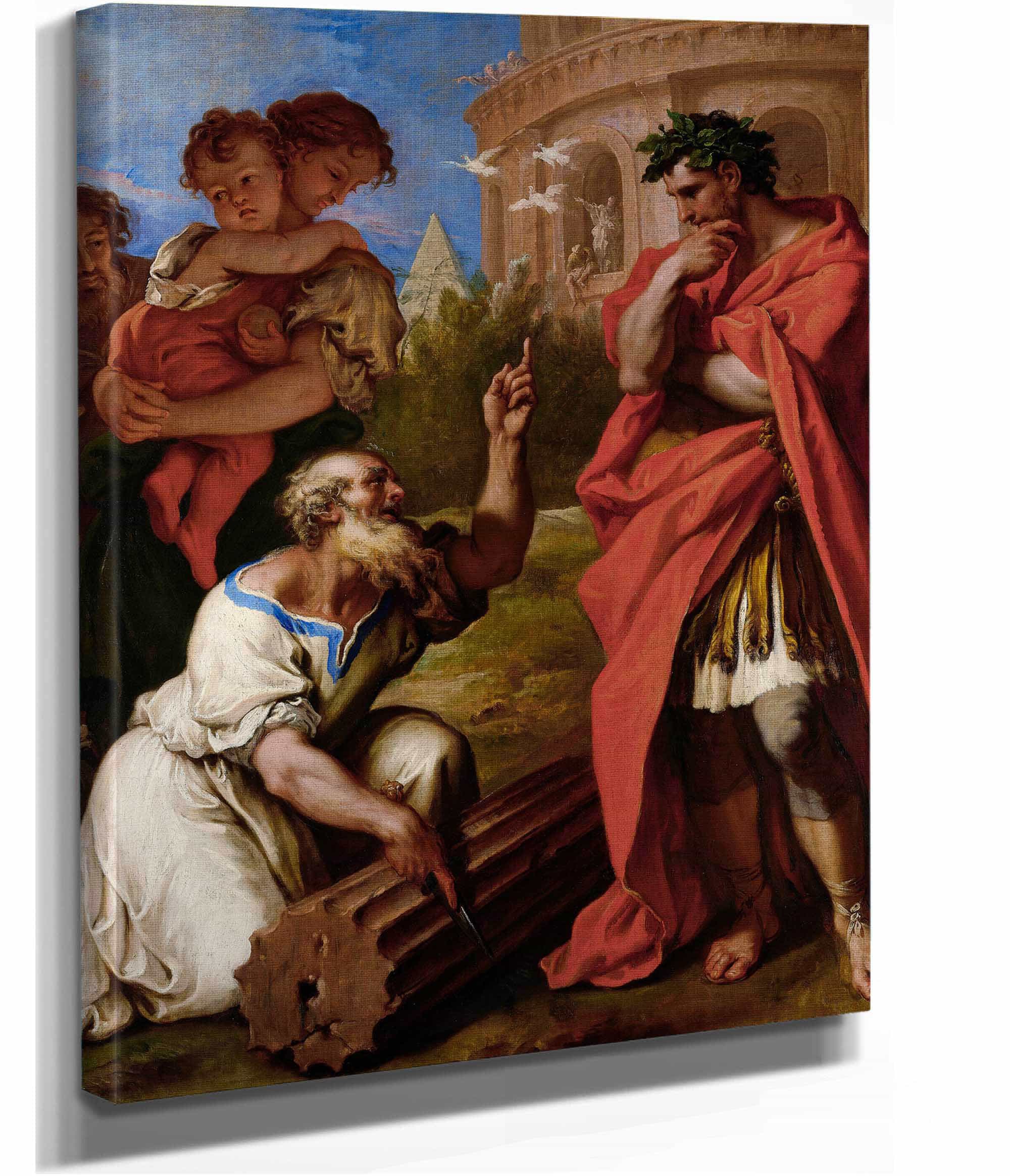 Tarquin The Elder Consulting Attus Navius by Sebastiano Ricci - Image 2