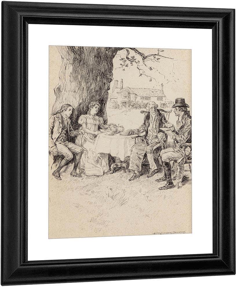 Tea In The Garden Possible Interior Illustration 1897 By Alice Barber Stephens - Image 3