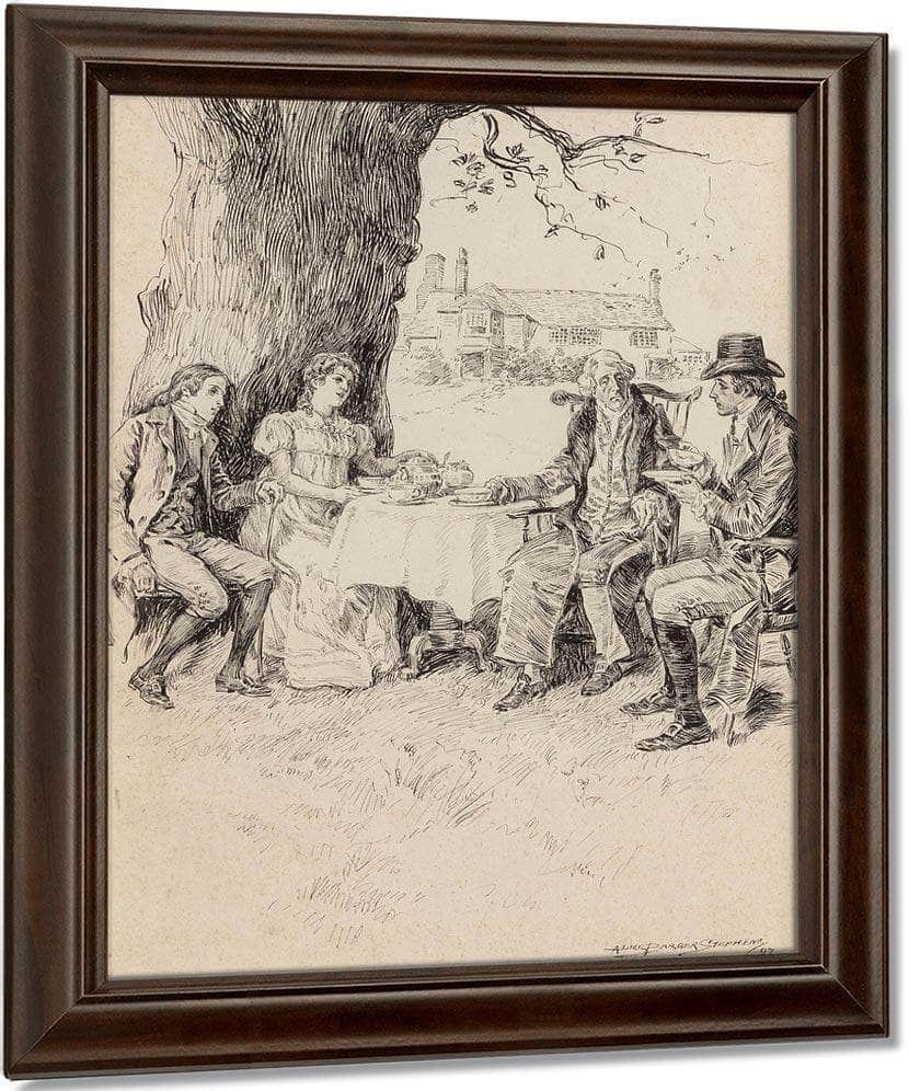 Tea In The Garden Possible Interior Illustration 1897 By Alice Barber Stephens - Image 5