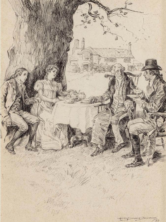 Tea In The Garden Possible Interior Illustration 1897 By Alice Barber Stephens - Image 6