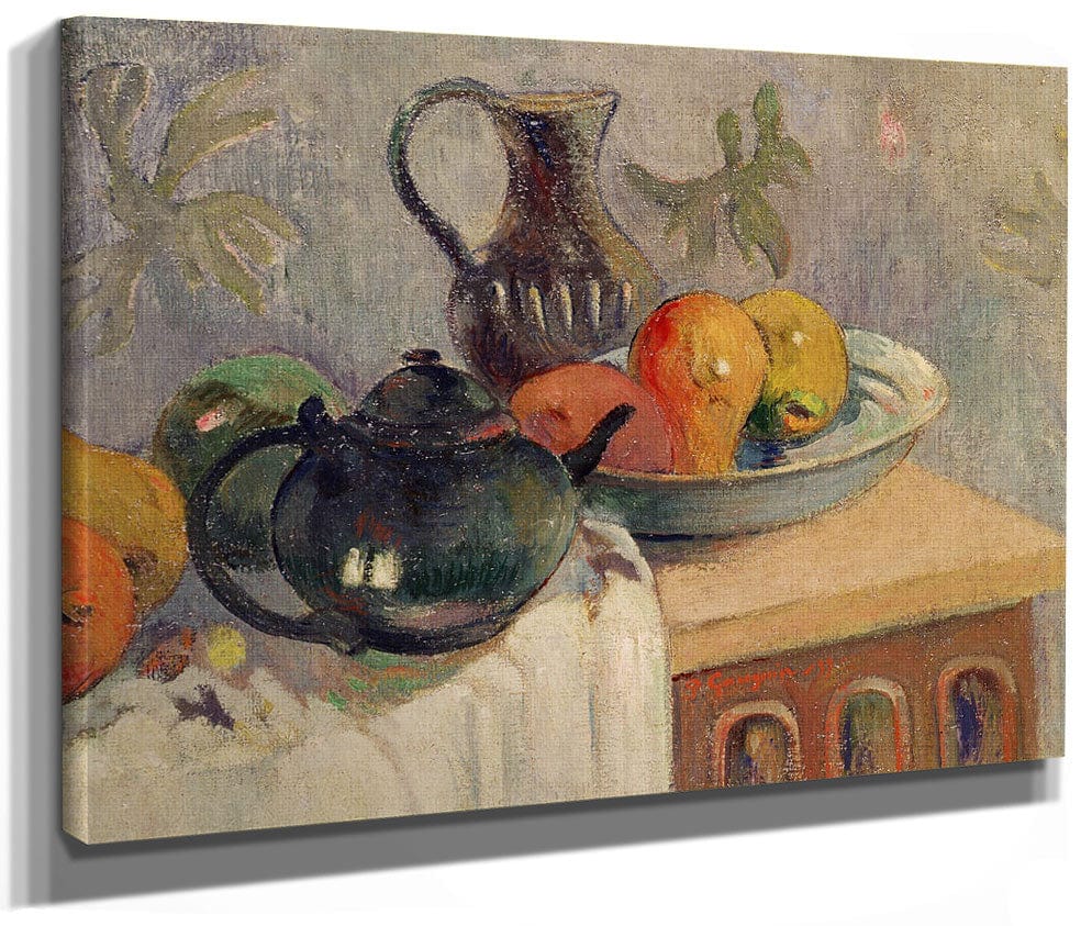 Teiera, Brocca E Frutta By Paul Gauguin