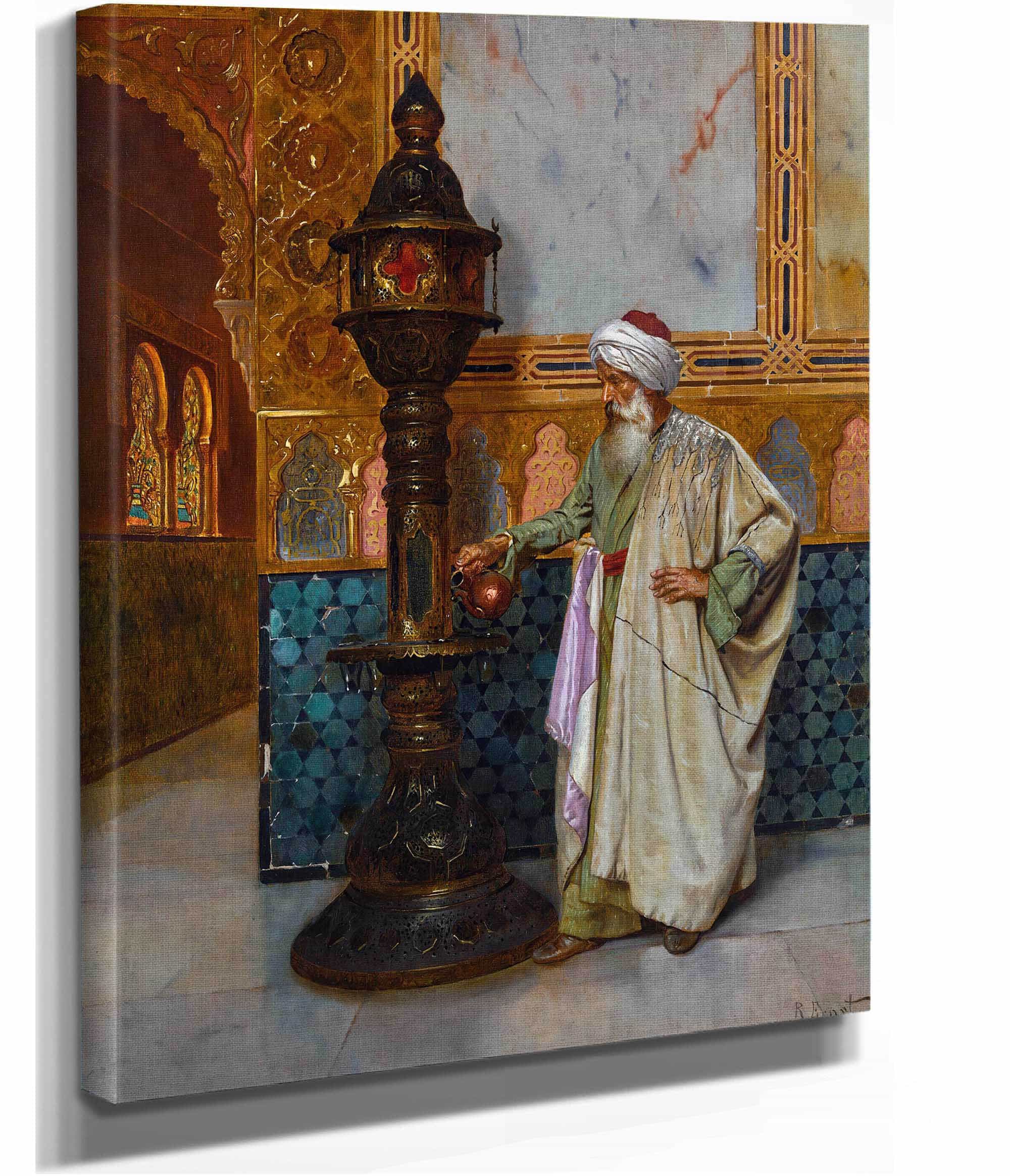Tending The Lamp by Rudolf Ernst - Image 2