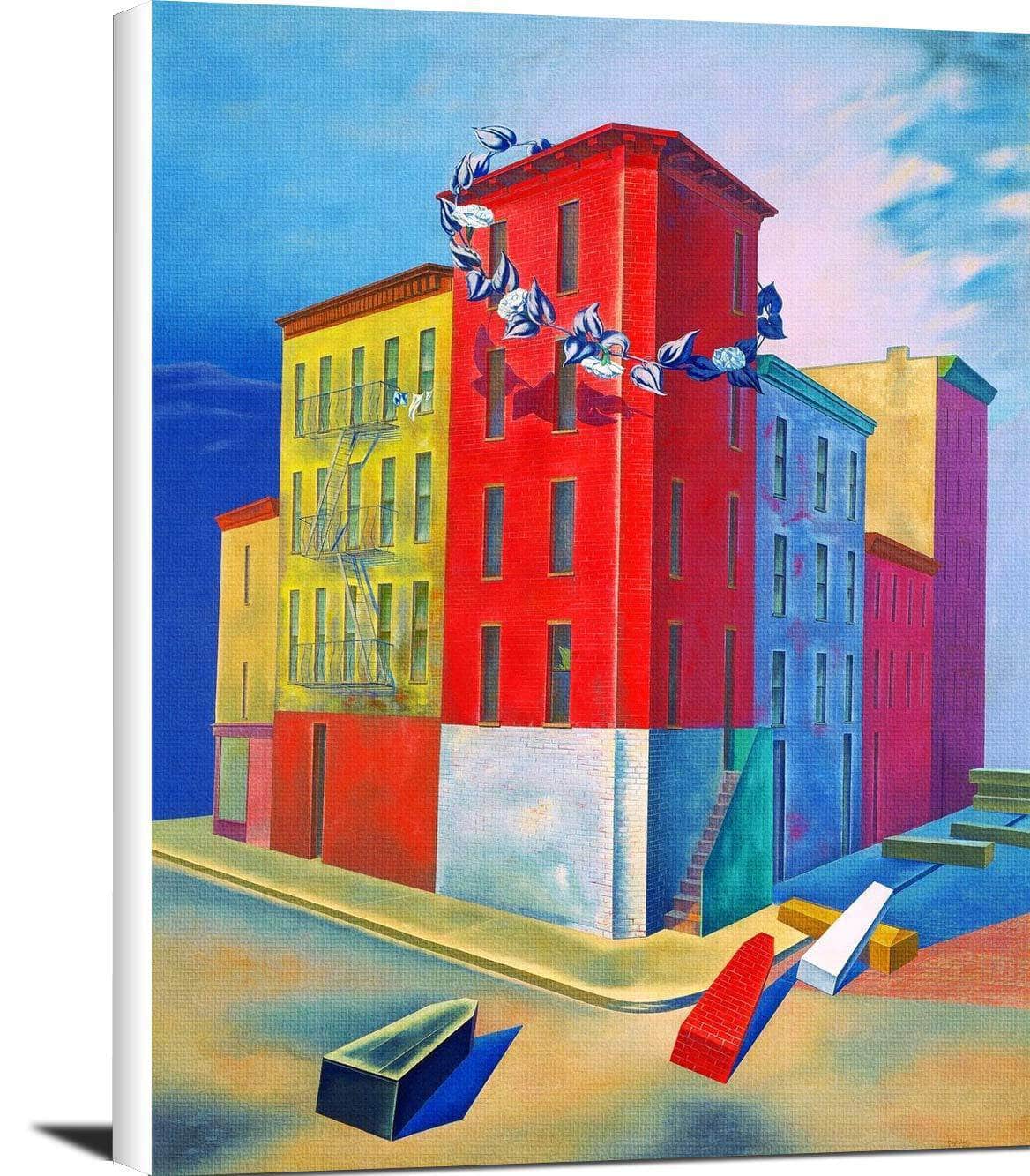 Tenements Painting Osvaldo Louis Guglielmi Canvas Art