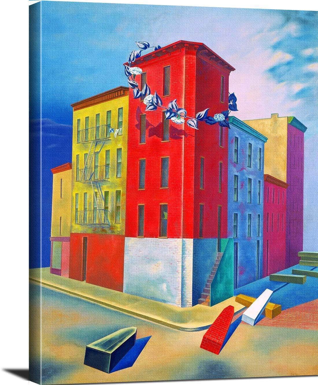 Tenements Painting Osvaldo Louis Guglielmi Canvas Art - Image 3