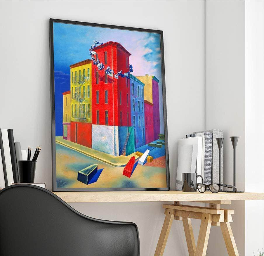 Tenements Painting Osvaldo Louis Guglielmi Canvas Art - Image 4