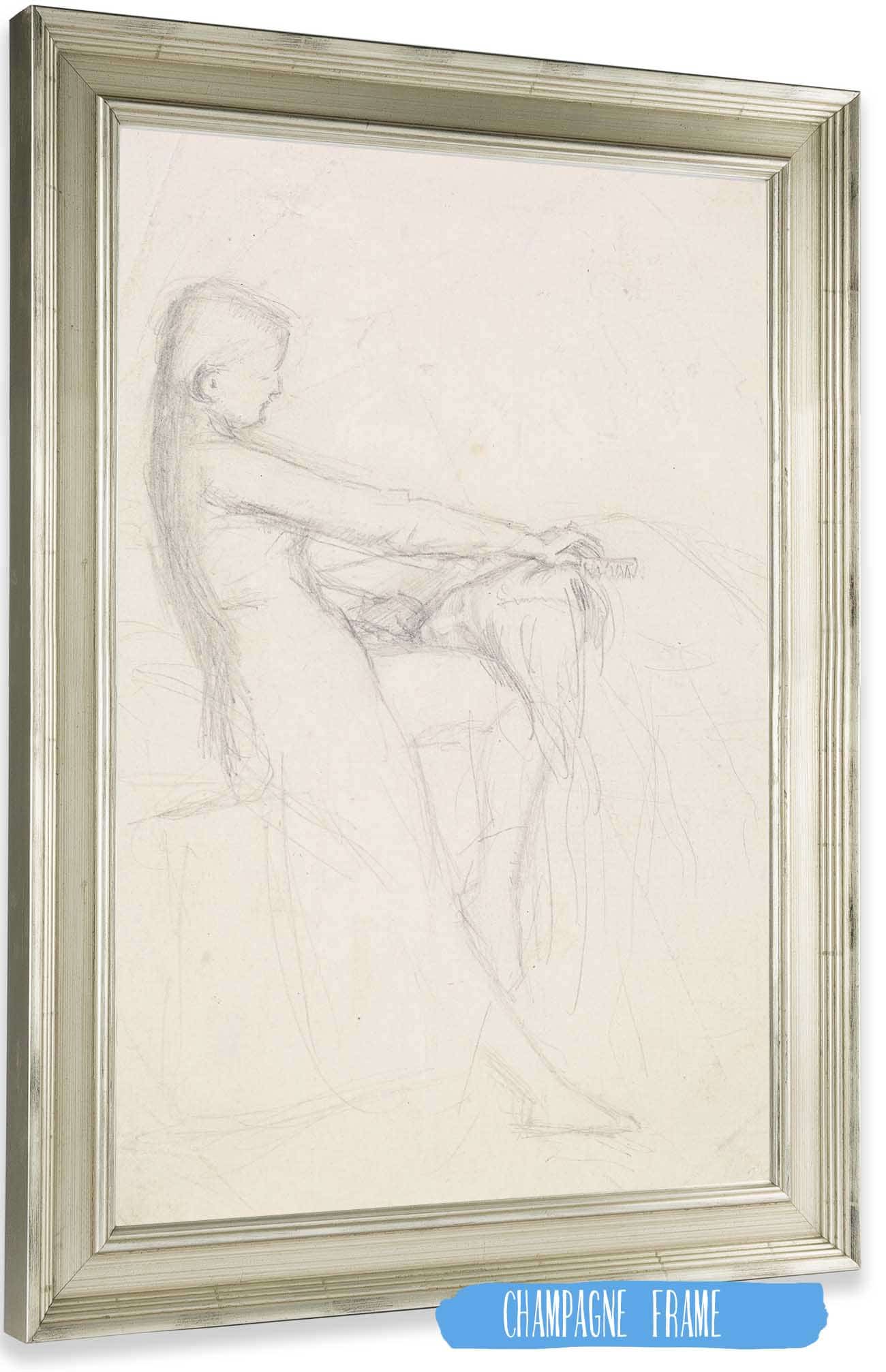 Tennysons The Sisters Figure Sketch by Sir John Everett Millais