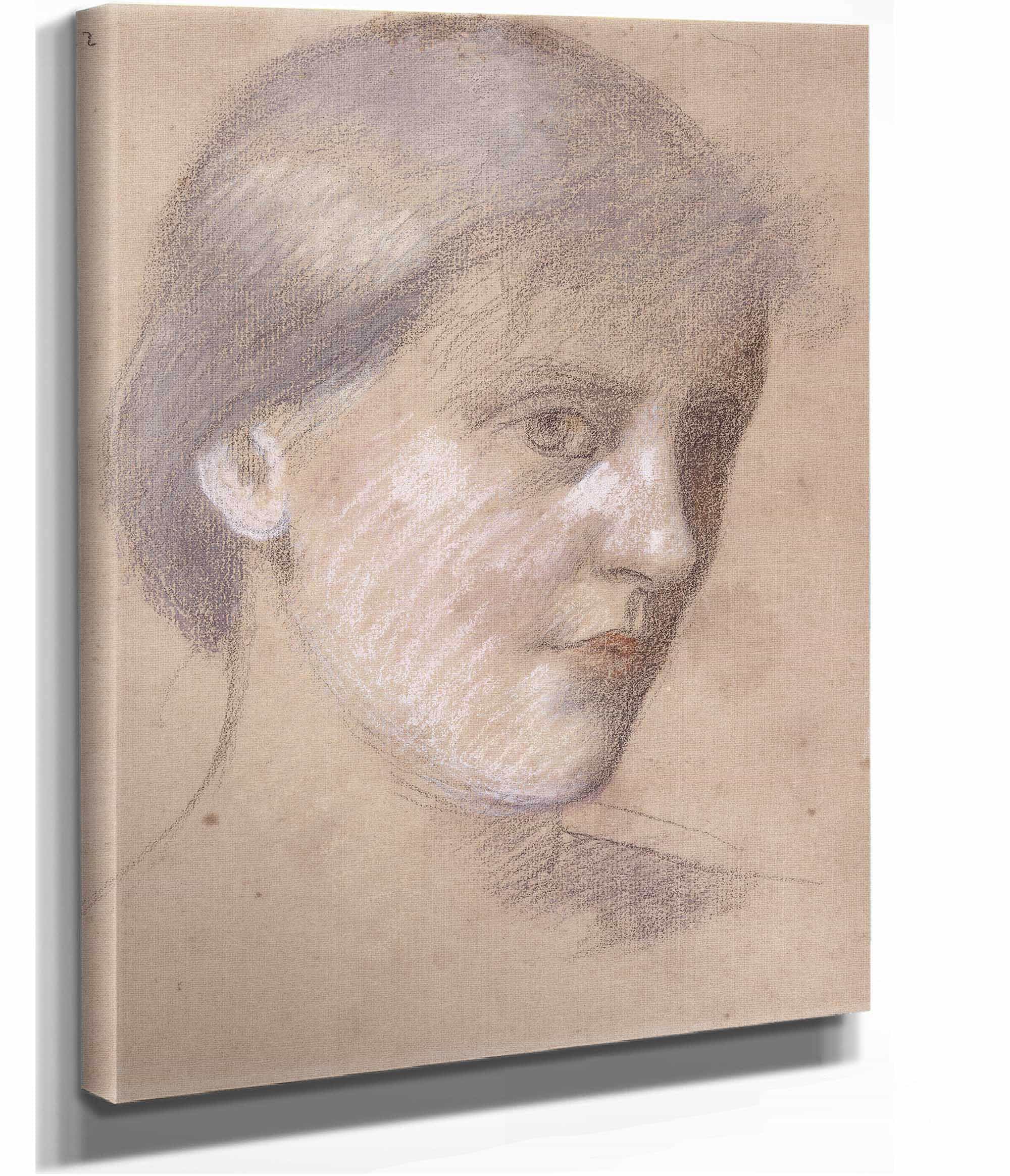 Tete De Femme De Trois Quart A Droite by Pierre Puvis De Chavannes - Image 2