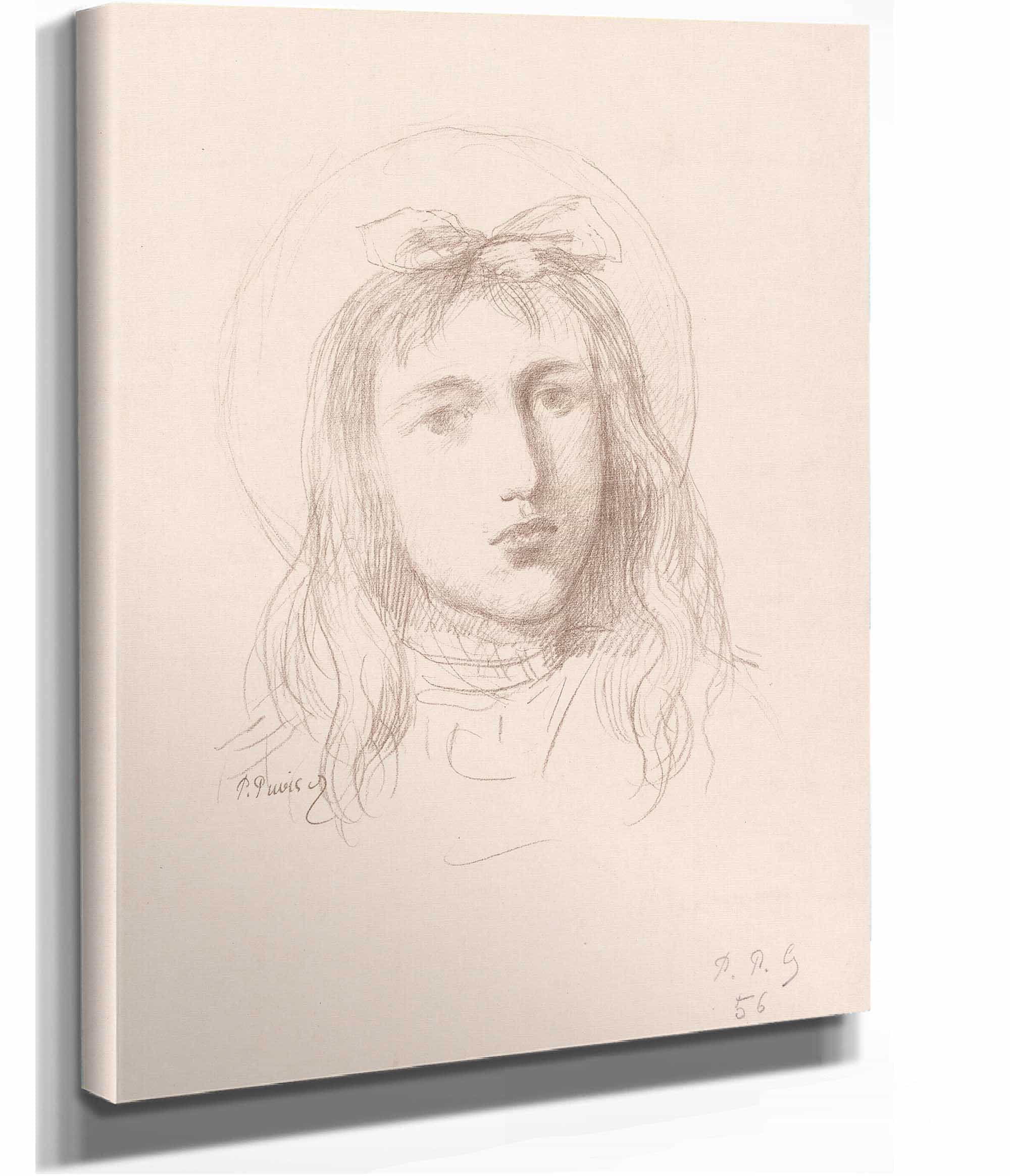 Tete De Jeune Fille by Pierre Puvis De Chavannes - Image 2