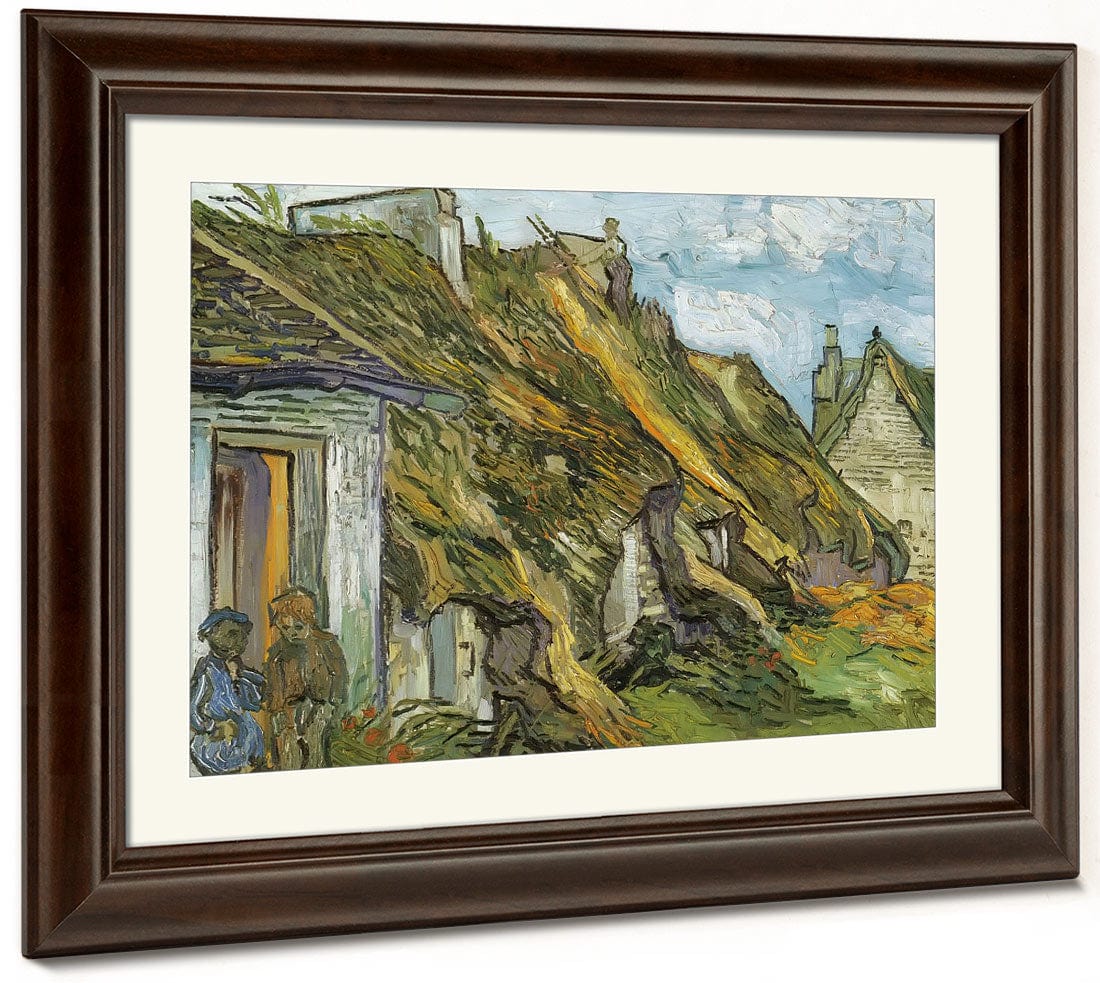 Thatched Sandstone Cottages In Chaponval By Vincent Van Gogh - Image 5