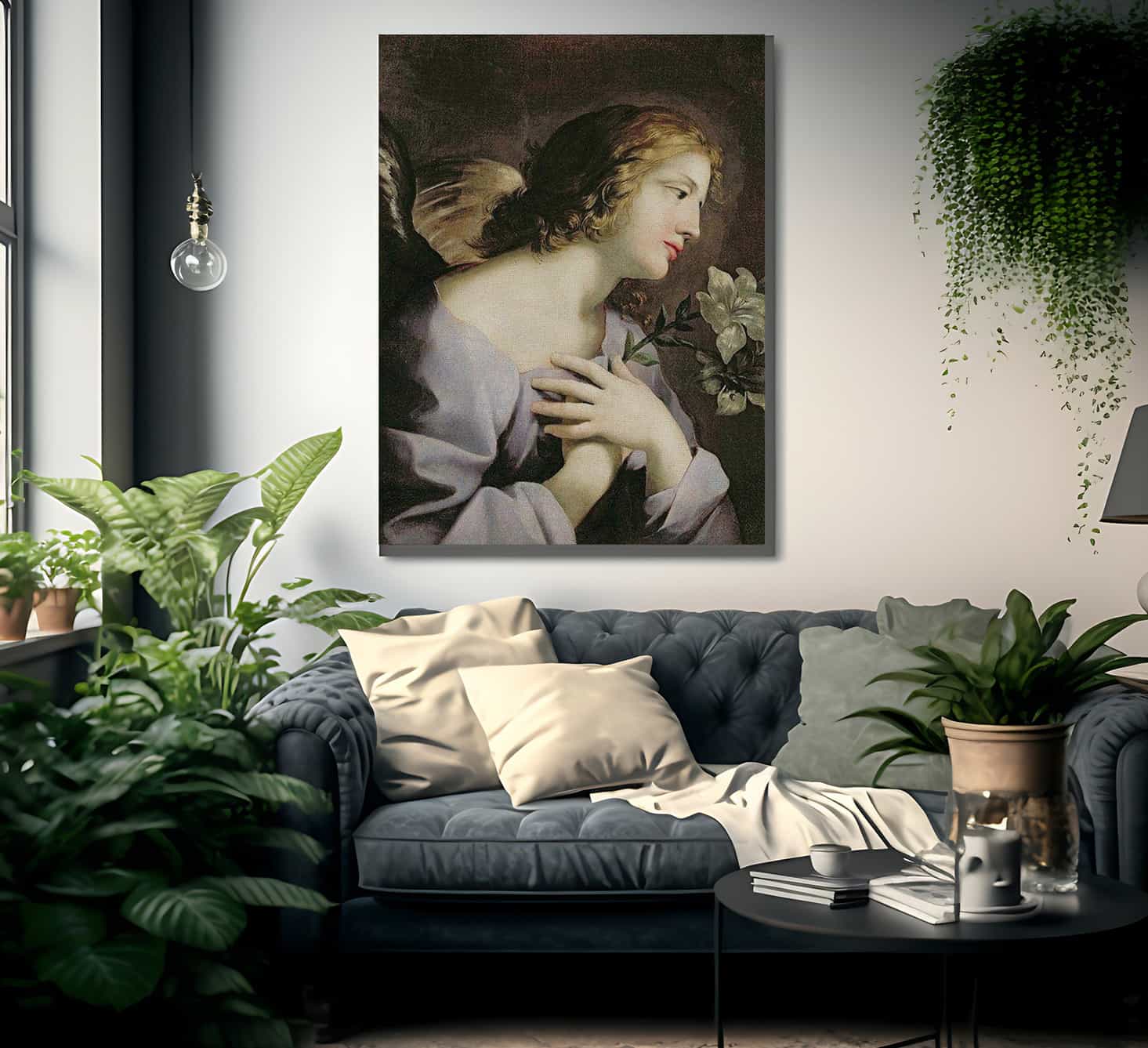 The Angel Of The Annunciation By Giovanni Francesco Romanelli - Image 2