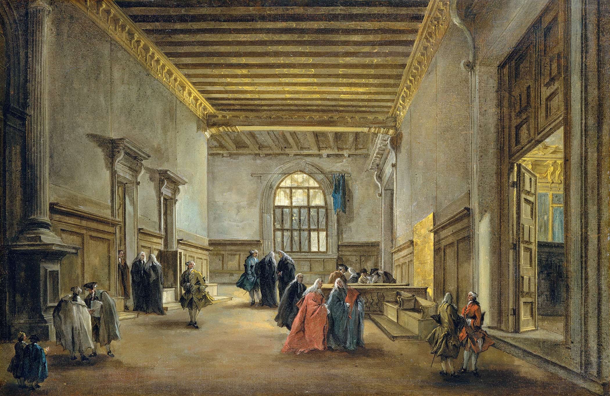 The Antechamber Of The Sala Del Maggior Consiglio by Francesco Guardi - Image 2