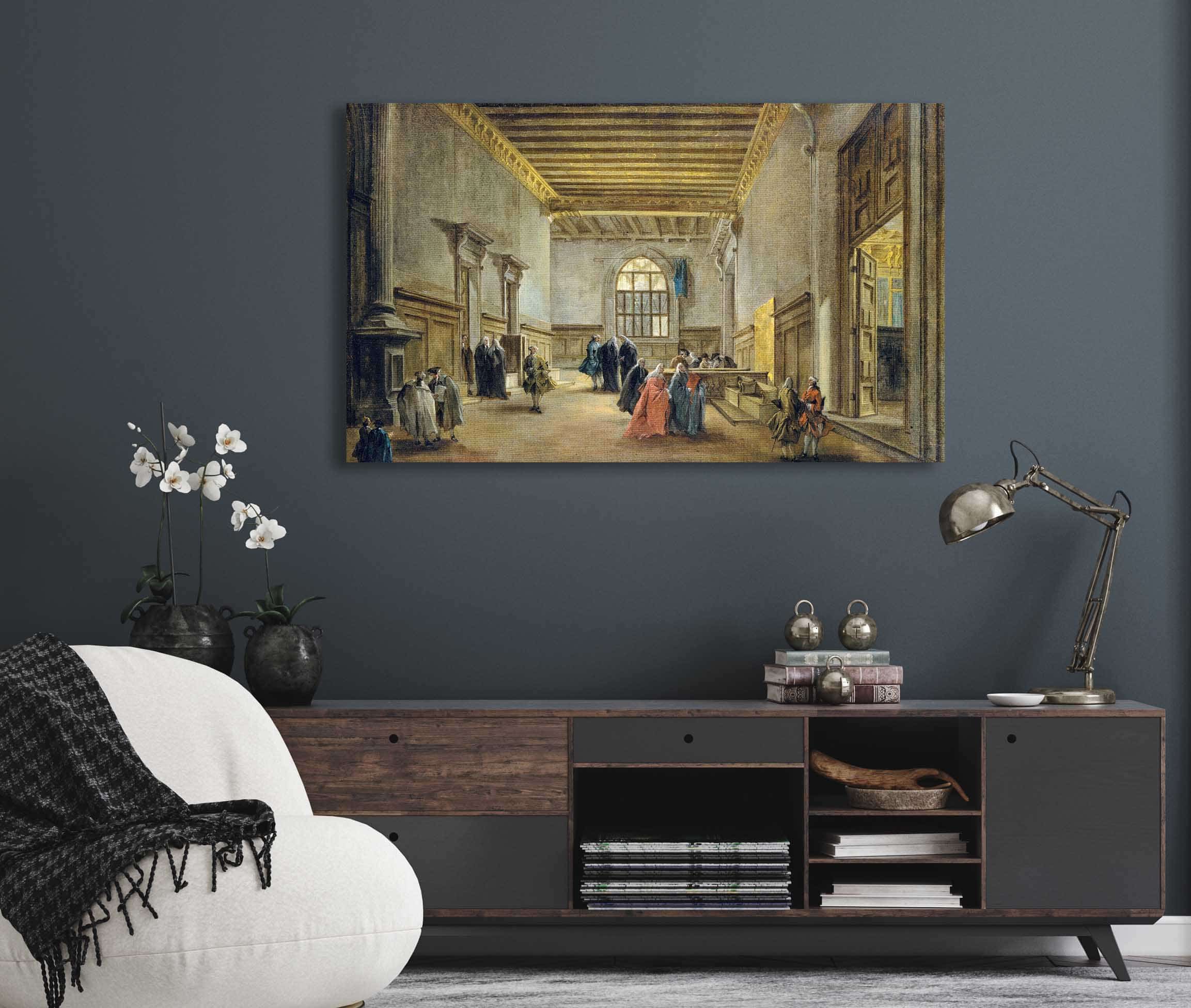 The Antechamber Of The Sala Del Maggior Consiglio by Francesco Guardi - Image 5