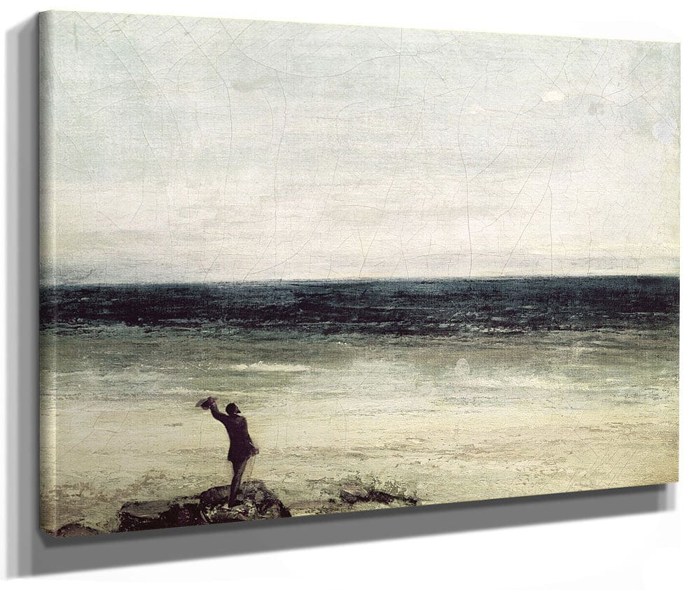 The Artist On The Seashore At Palavas By Jean Desire Gustave Courbet
