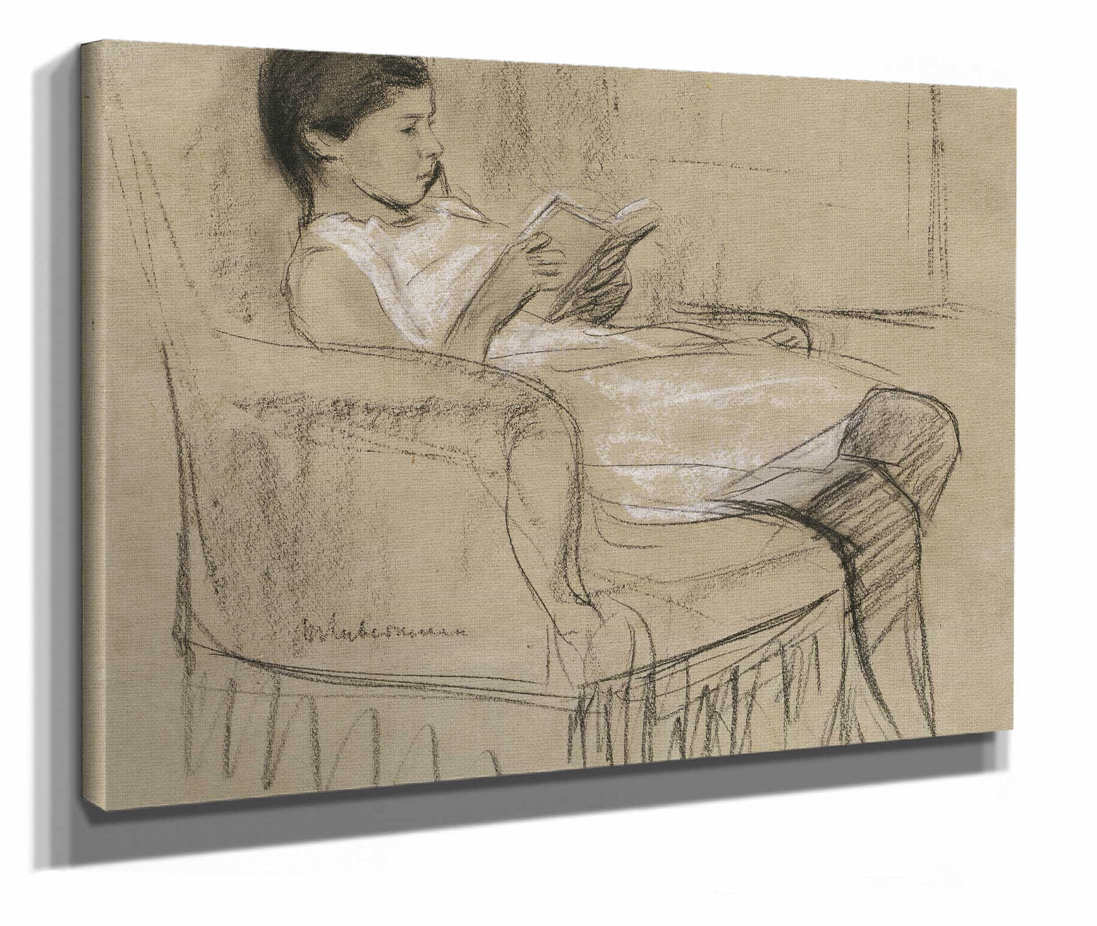 The Artists Daughter Kathe Reading In A Chair by Max Liebermann - Image 2