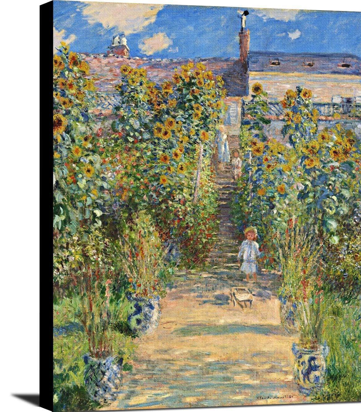 The Artist's Garden At Vetheuil Painting Claude Monet Canvas Art - Image 2