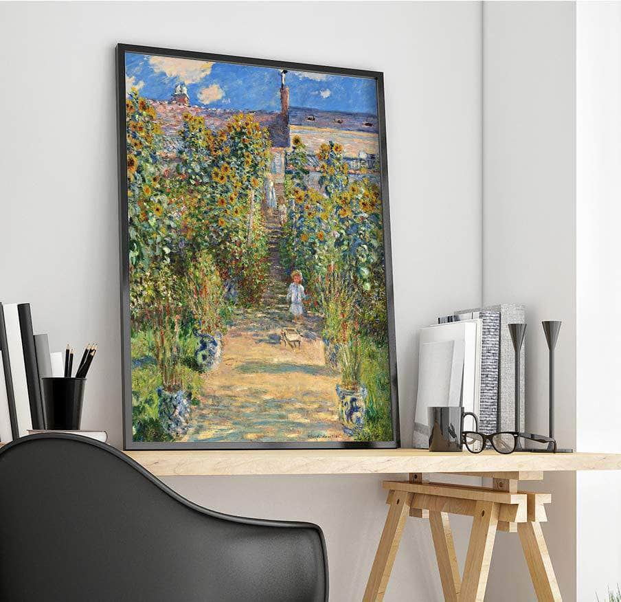 The Artist's Garden At Vetheuil Painting Claude Monet Canvas Art - Image 4