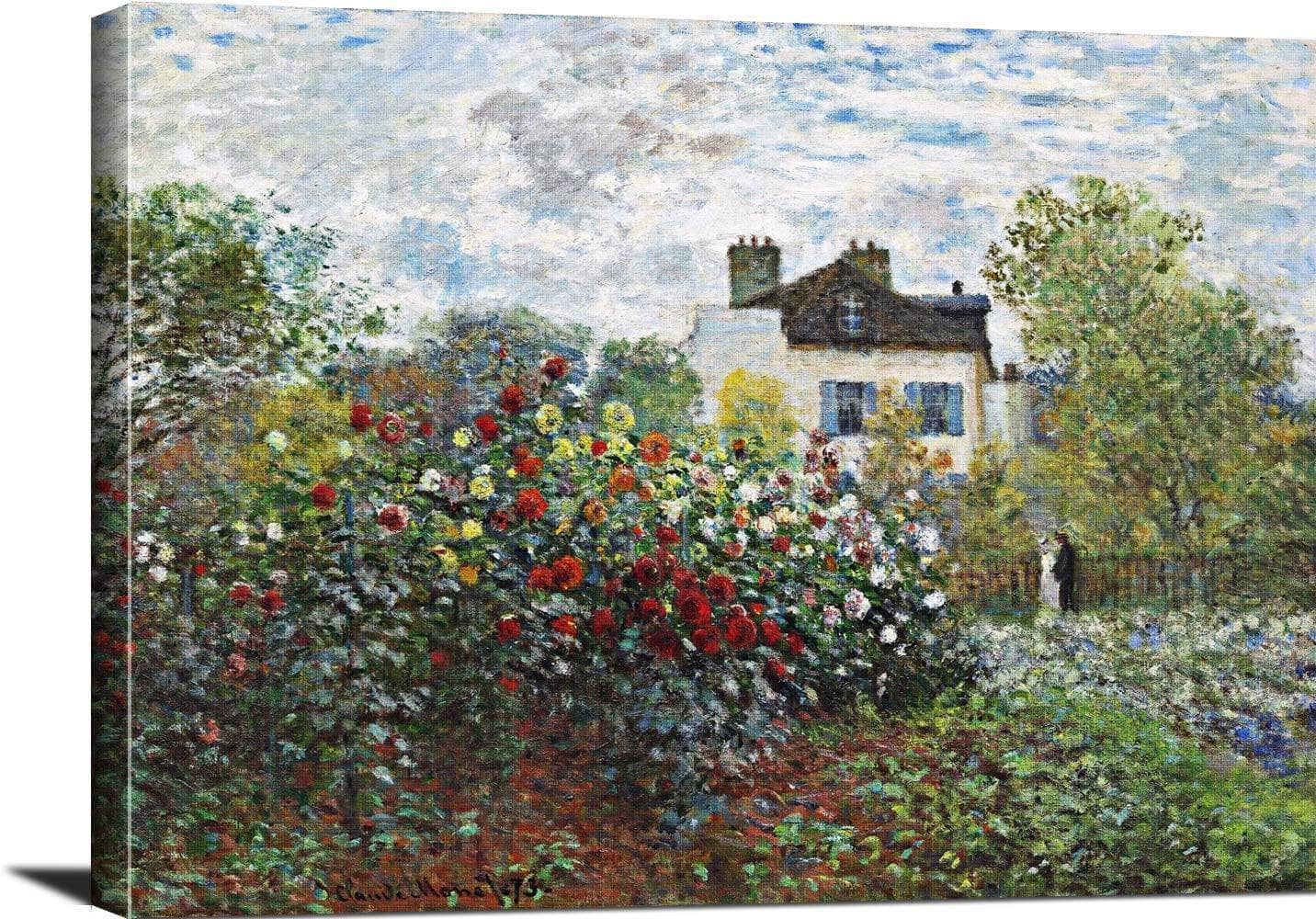 The Artists Garden In Argenteuil Painting Claude Monet Canvas Art - Image 3