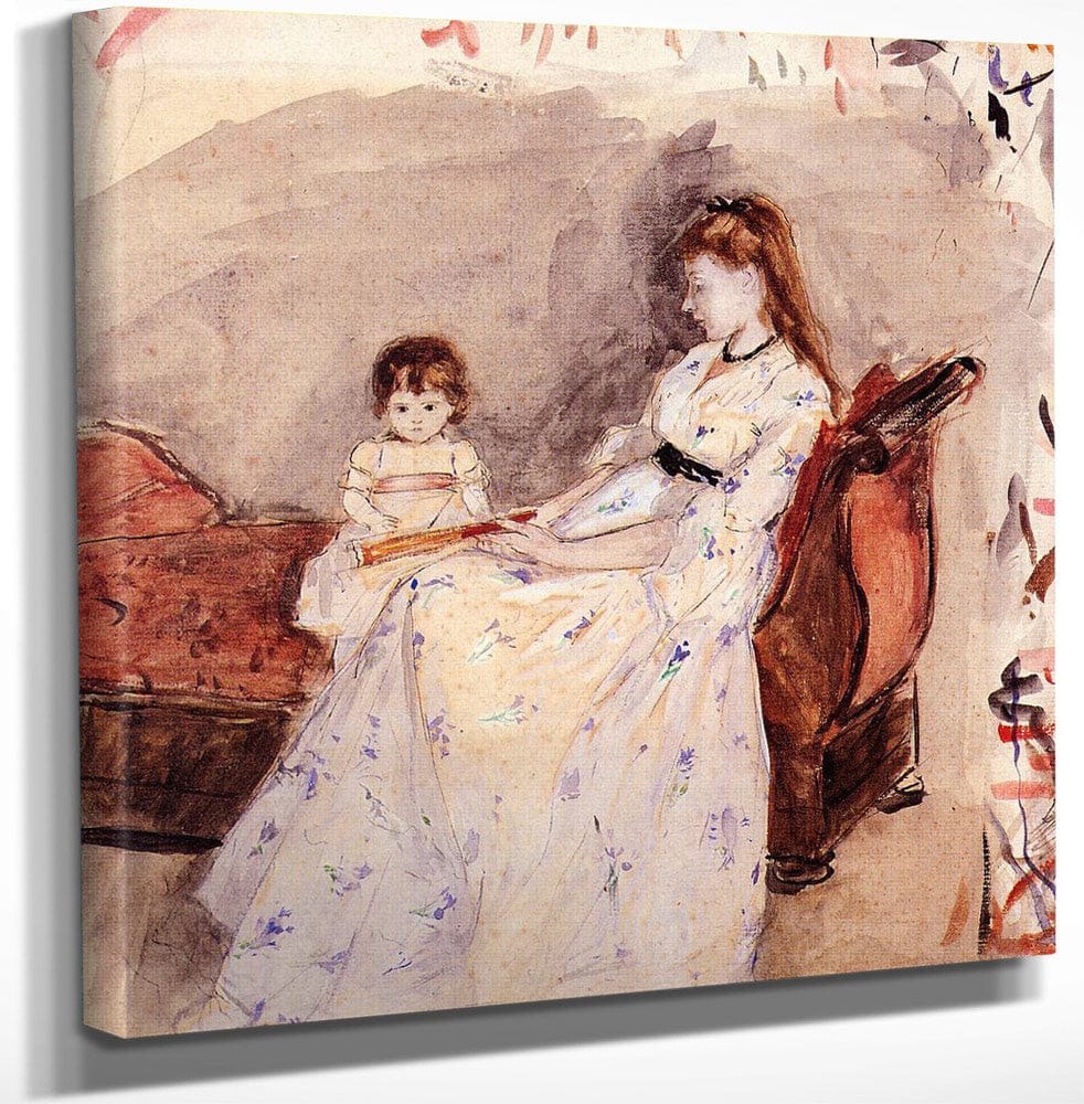 The Artists Sister Edma With Her Daughter Jeanne 1872 Watercolor National Gallery Of Art Washinton By Berthe Morisot