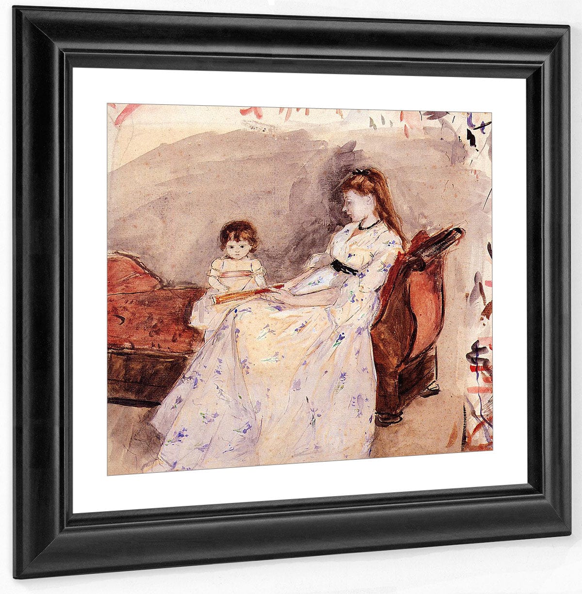 The Artists Sister Edma With Her Daughter Jeanne 1872 Watercolor National Gallery Of Art Washinton By Berthe Morisot - Image 2