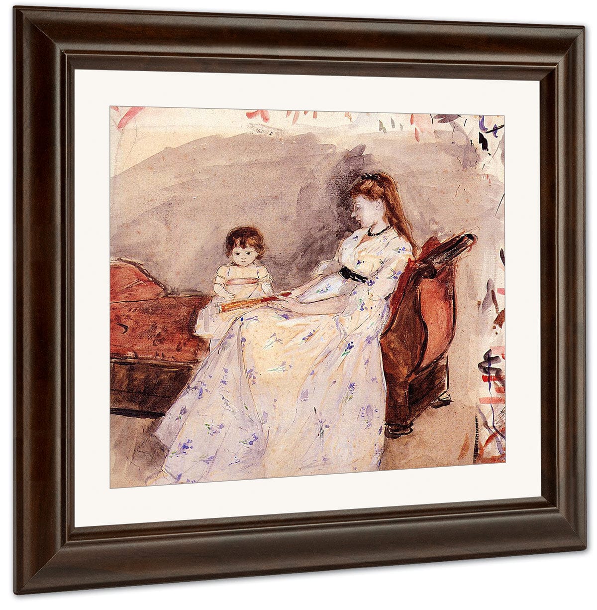 The Artists Sister Edma With Her Daughter Jeanne 1872 Watercolor National Gallery Of Art Washinton By Berthe Morisot - Image 3