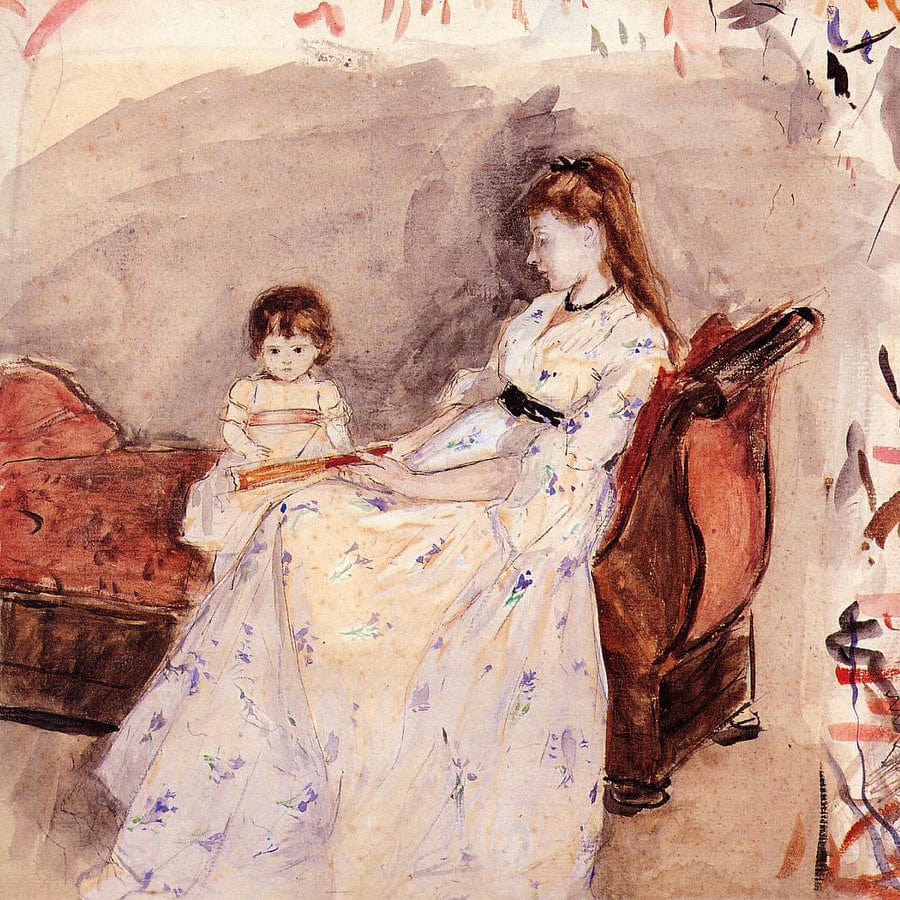 The Artists Sister Edma With Her Daughter Jeanne 1872 Watercolor National Gallery Of Art Washinton By Berthe Morisot - Image 5